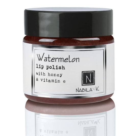 Nabila K Lip Polish with Honey and Vitamin E, Lip Scrub for the Holidays, Watermelon Sugar Scrub, 1 oz