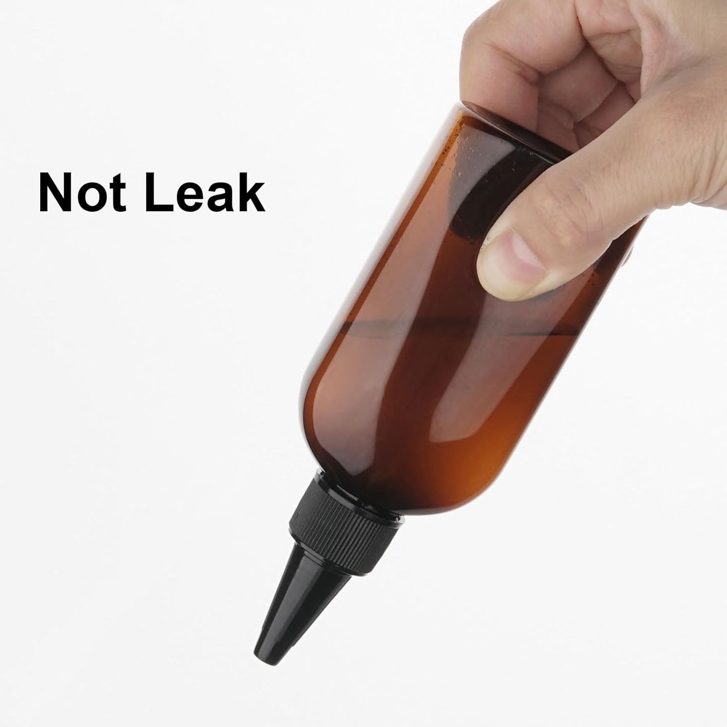 Cosywell Paint Bottles 4Pack 100ml/3.4oz Empty Squeeze Bottles Leak-Proof Plastic Hair Oil Applicator Bottle with Cap Paint Storage Containers for Paint Art Crafts Shampoo Liquids(Brown)