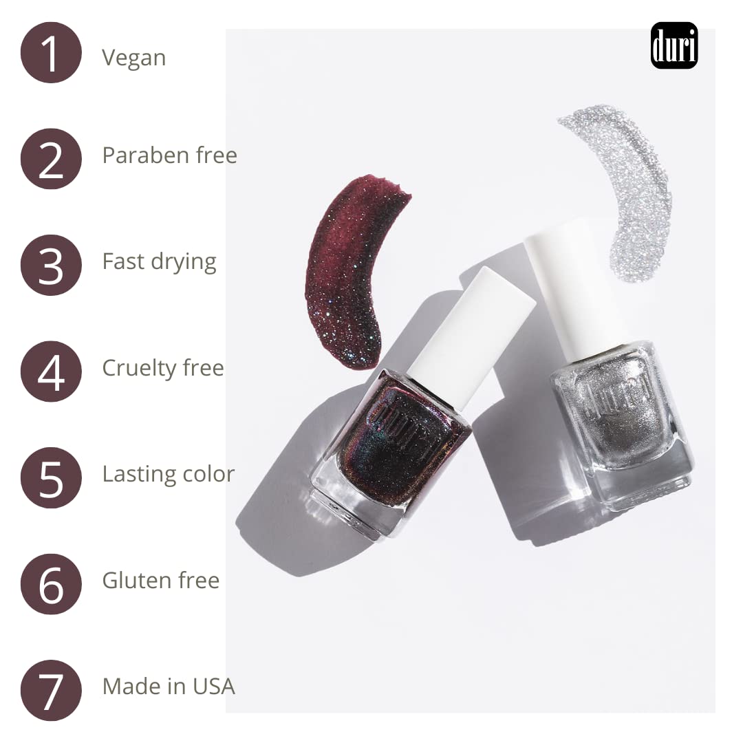 duri Nail Polish, 685 Choco Silk Pie, Silky Smooth Chocolate Brown, Deep Burgundy,Full Coverage, Glossy, 0.45 Fl Oz (Pack of 1)