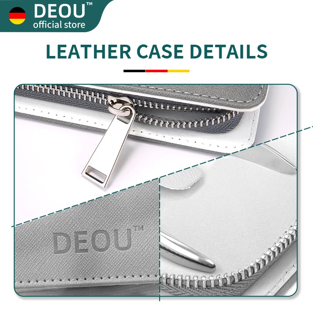 DEOU Kit Grooming Nail Clippers Set 11 in 1 Stainless Steel Professional Manicure Kit Nail Clippers Set for Women, 11pcs Luxurious Personal Care Manicure Nail Gift Set for Travel or Home