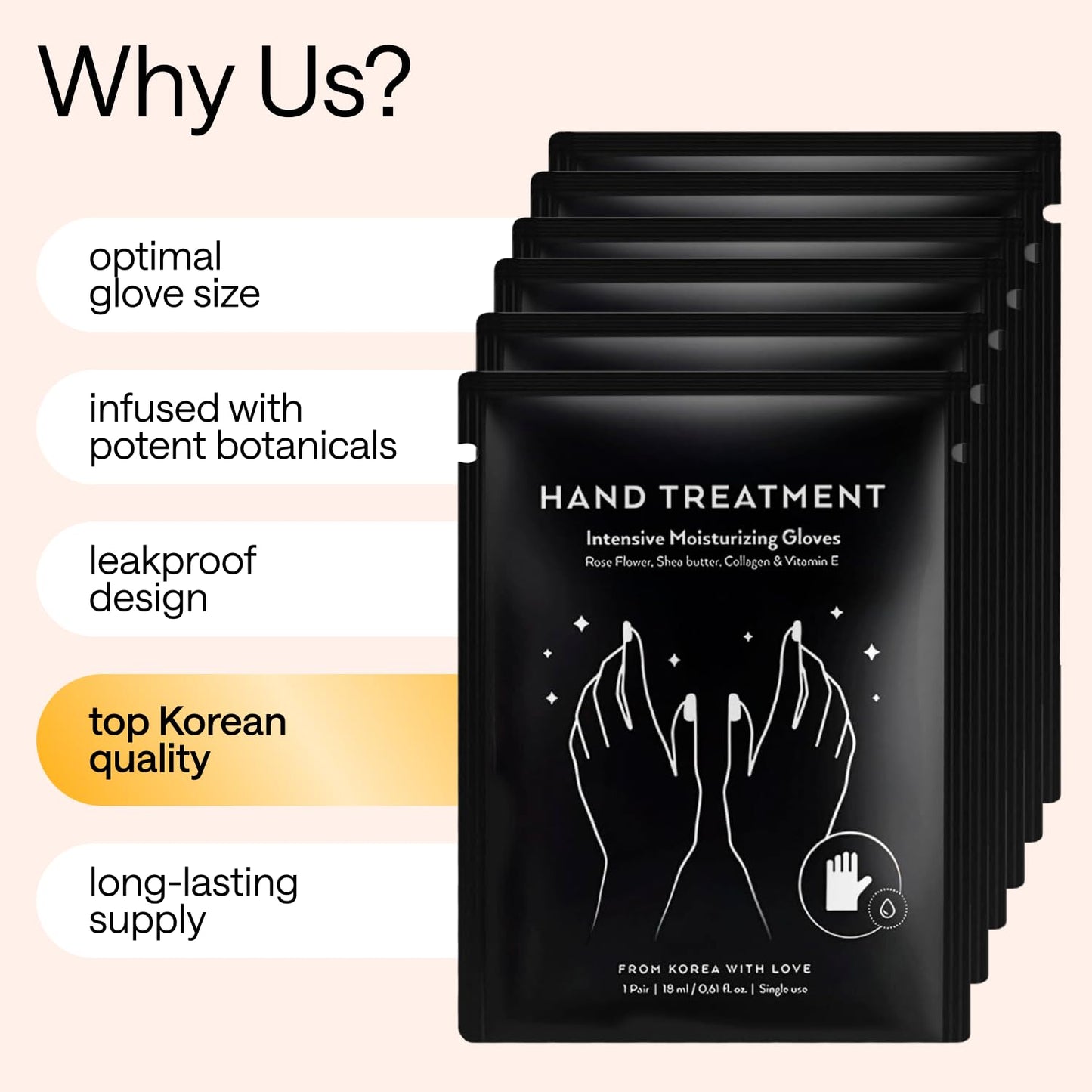 Korean Hand Mask – Moisturizing Gloves for Dry Hands for Women & Men – Korean Hands Moisturizer, Collagen Mask Overnight Hand Therapy with Serum, Lotion & Cream – White Cotton Gloves for Sleeping