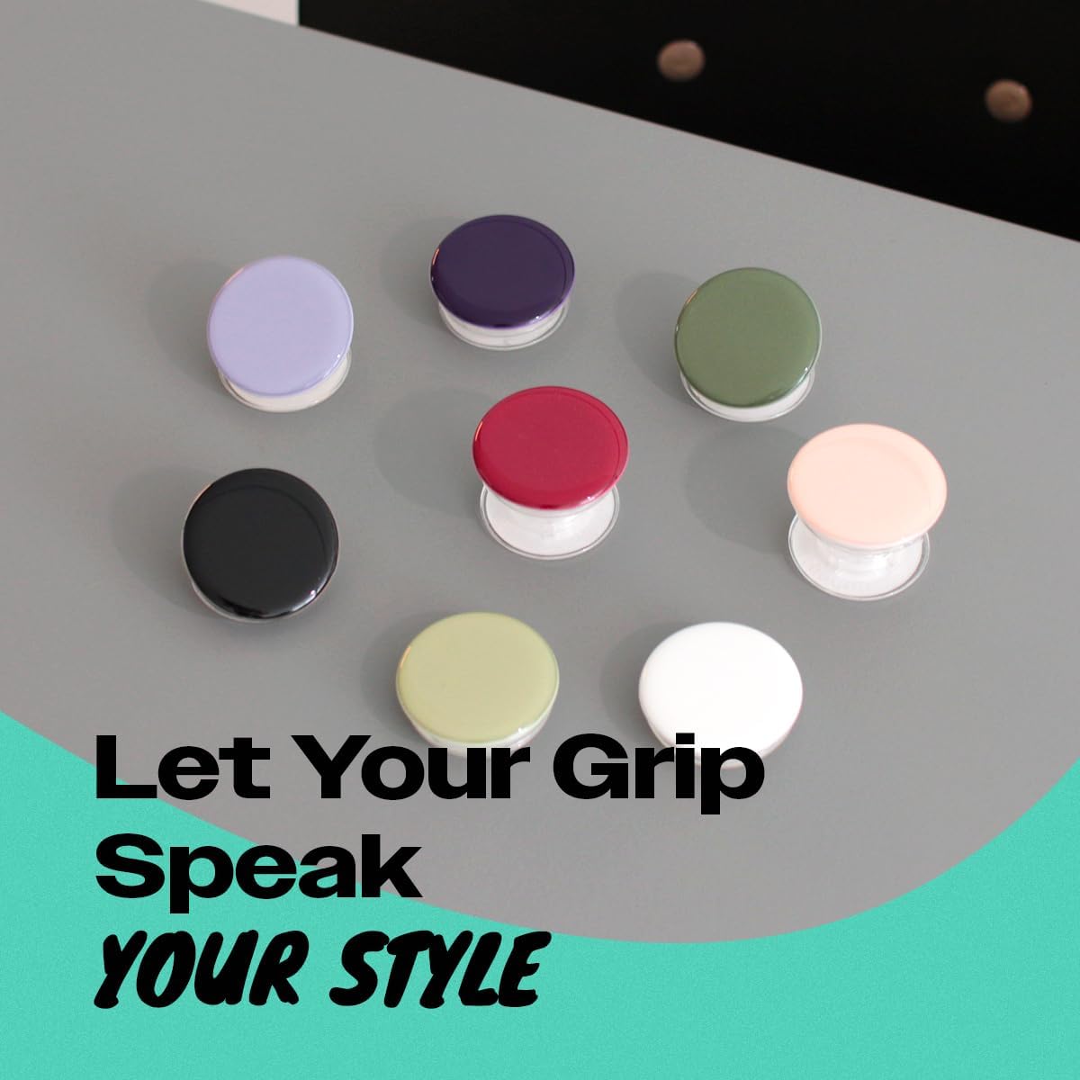 OnTheGrip Cute Solid Macaron Color Round Shape Collapsible Mobile Phone Grip Stand Holder for Smartphone Tablet Cell Phone Accessory (Purple)