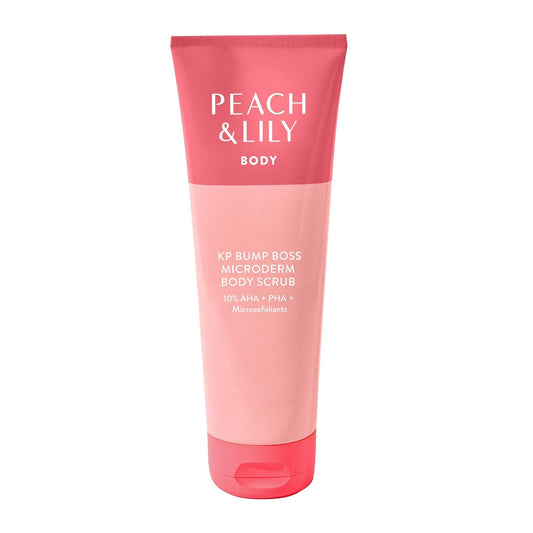 Peach & Lily - KP Bump Boss Microderm Body Scrub (8.11 oz) - 10% AHA + PHA - Microexfoliants - Hyaluronic Acid, Cica, Tea Tree, Squalane, & Cucumber - Self Care - Vegan & Cruelty Free - Korean Beauty
