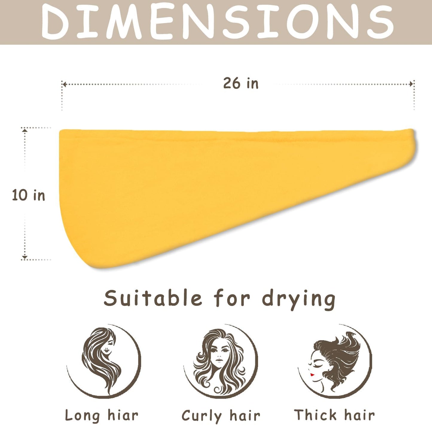 Hair Drying Towel 3 Pack - Ultra Soft Microfiber Turban Twist Hair Wrap for Women - Super Absorbent, Quick Dry Hair Towel Cap for Wet Hair (3 Colors, Yellow Green & Purple)