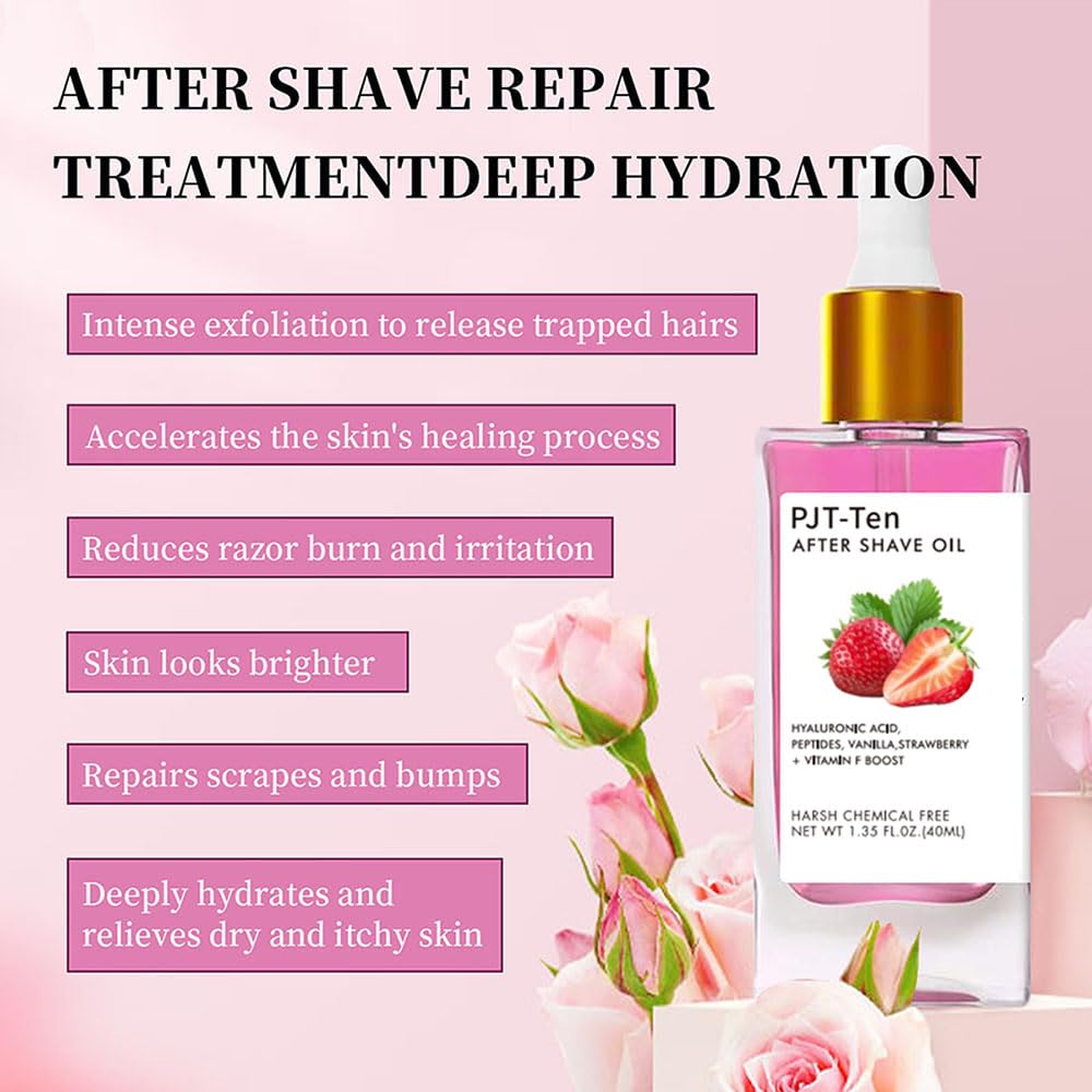 Strawberry Vanilla After Shave Oil, After Serve Oil for Smooth Skin, Moisturizing, Prevent Ingrown Hairs & Dryness, Reduce Ingrown Hairs & Dryness (Passion Fruit, One Size)
