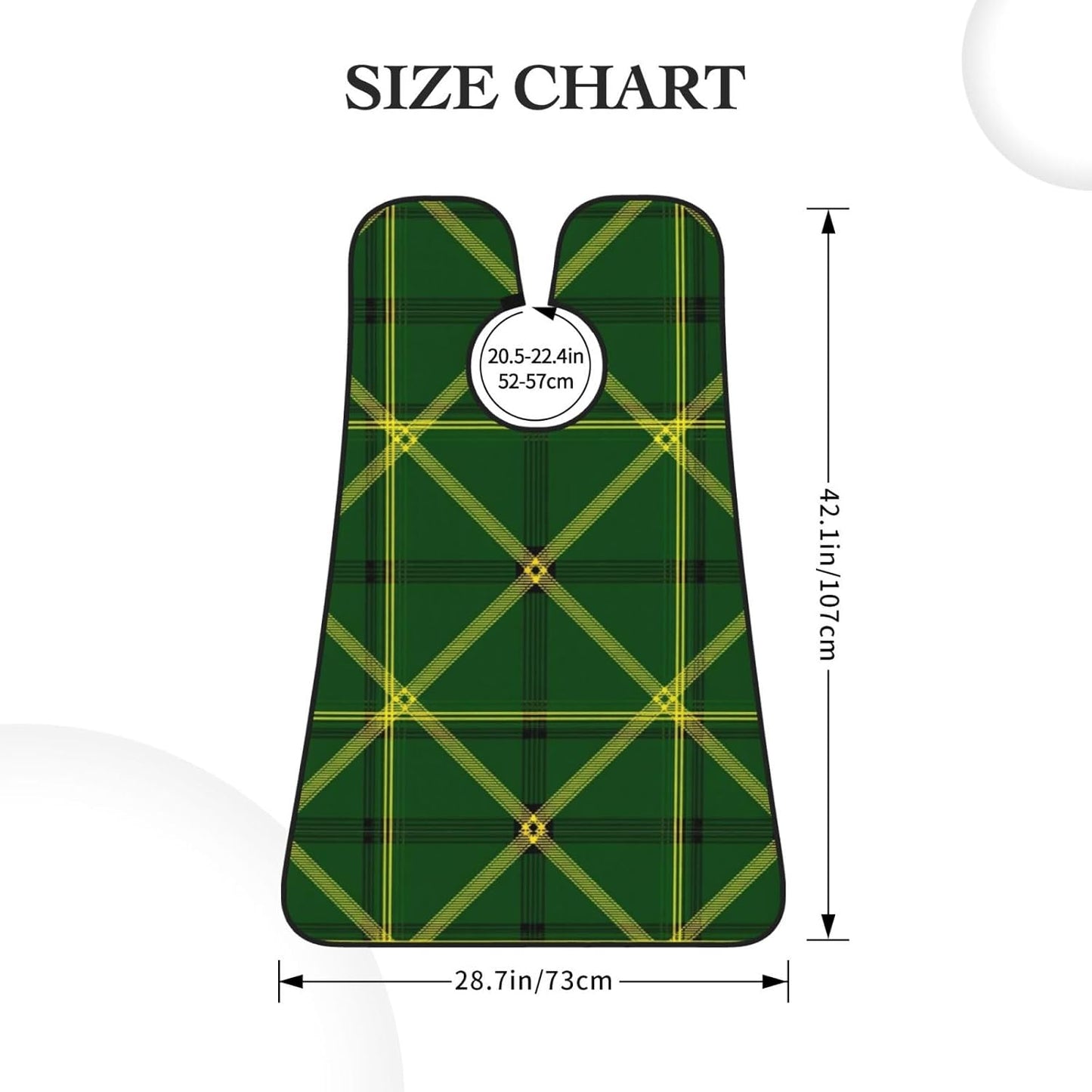 Beard Hair Catcher Bib, Waterproof Non-Stick Grooming Apron for Shaving Trimming, Perfect for Men Dad, Green Scottish Tartan Plaid Shave Bib