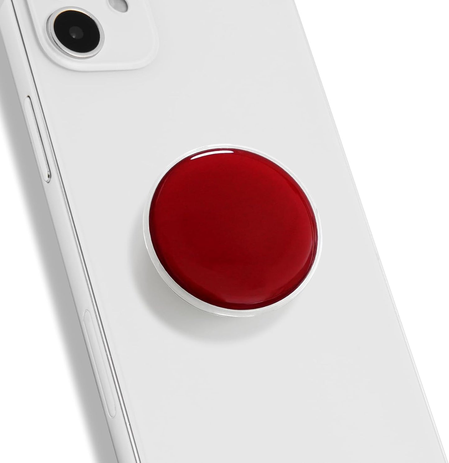 OnTheGrip Cute Solid Macaron Color Round Shape Collapsible Mobile Phone Grip Stand Holder for Smartphone Tablet Cell Phone Accessory (Red)