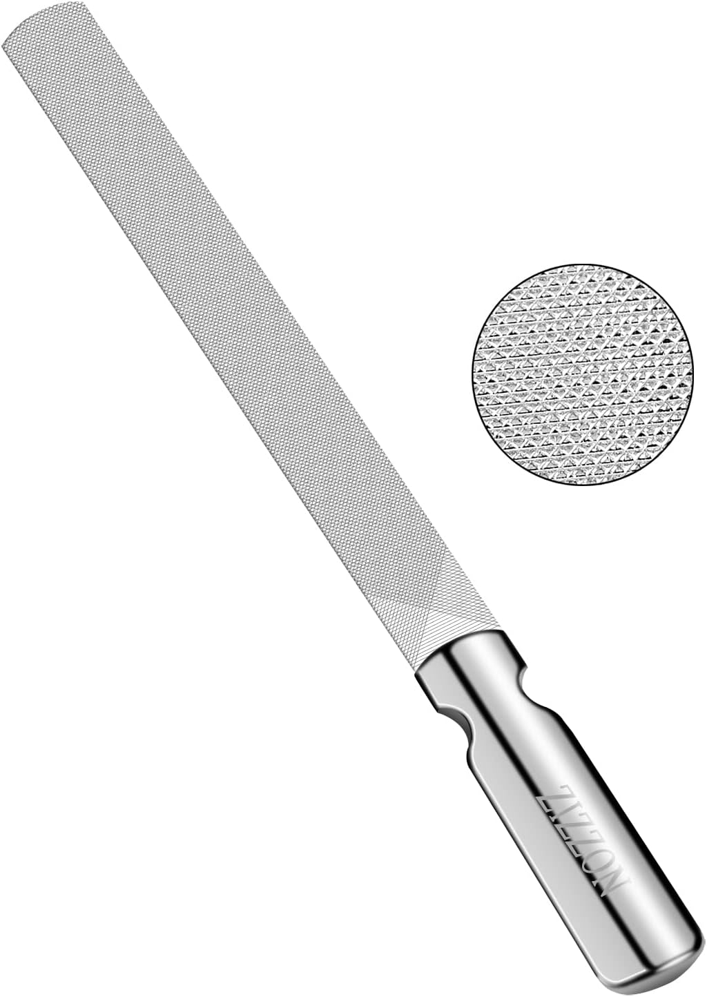 ZIZZON Professional Stainless Steel Nail Files Double Sided for Women and Men, Heavy Duty Reusable Manicure Filer for Natural Nails, Great for Home Salon or Travel Use