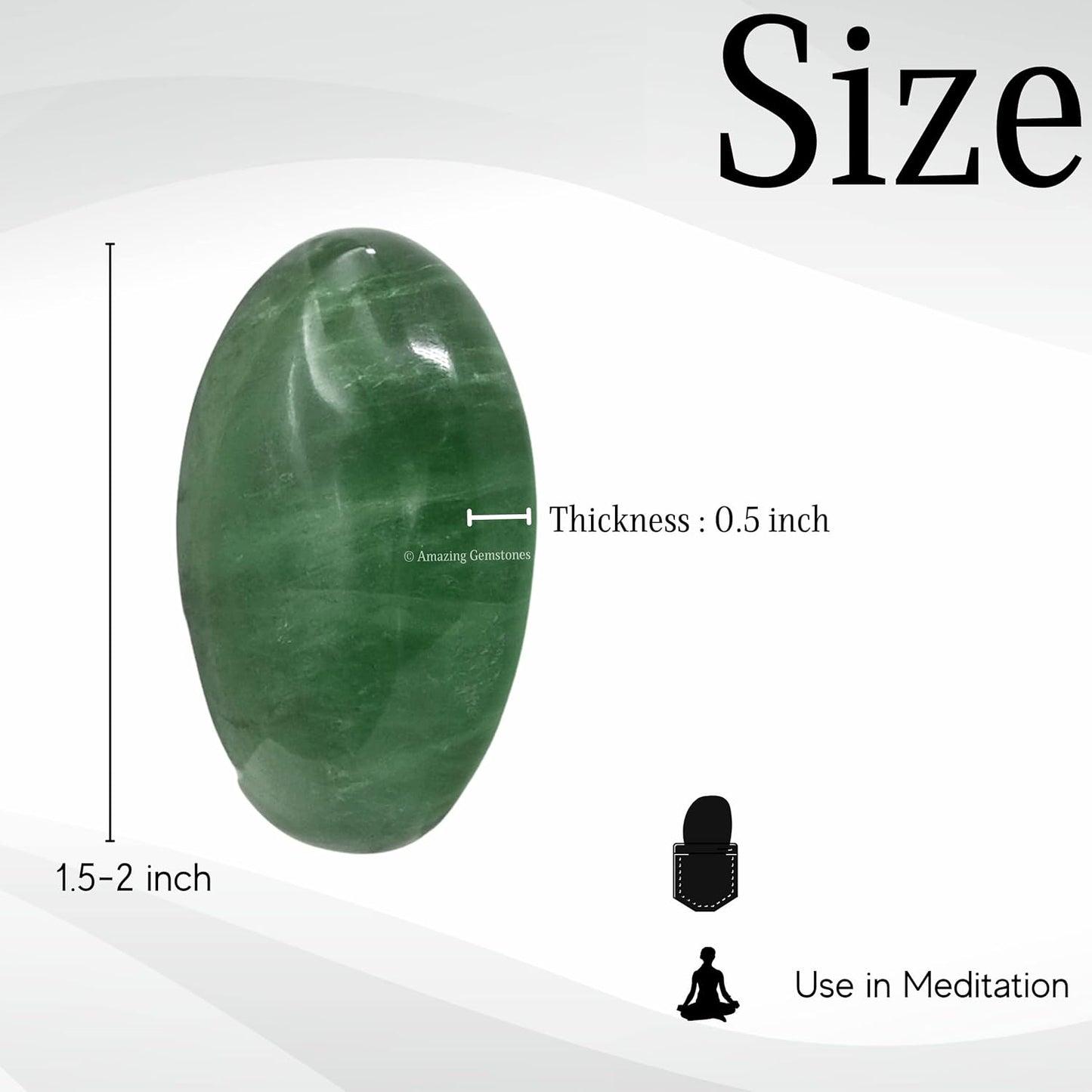 Amazing Gemstone Green Fluorite Crystals and Healing Stones - Large Palm Stone Crystals Piedra - Crystal for Good Luck, Balanced Positive Energy, Meditation - Unique Stocking Stuffers Gifts for Women