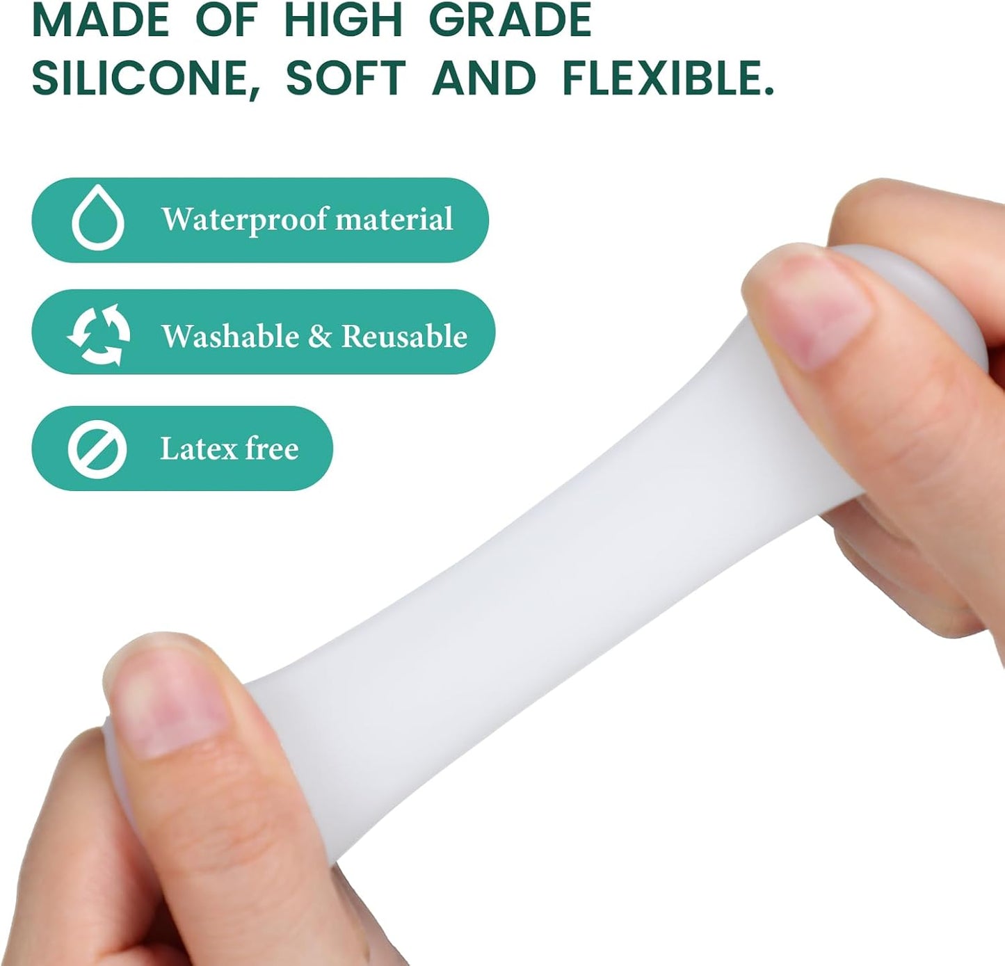 Welnove Gel Toe Cap and Protector - Silicone Toe Covers - Toe Cushions for Pain Relief, Missing or Ingrown Toenails, Corns, Calluses, Blisters (4 Large + 8 Medium, White)