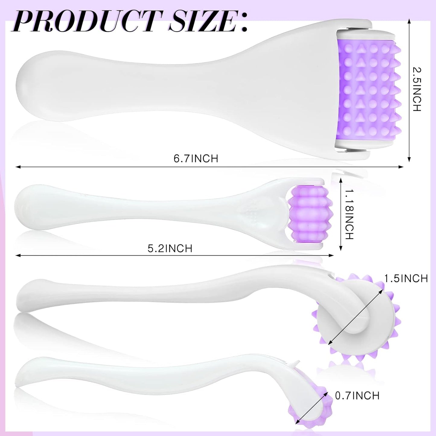 Tondiamo 2 Pcs Muscle Roller Stick Fascia Body Cellulite Face Massage Manual Tools for Muscles Relief Neck Arm Back Leg Deep Trigger Points Release (Purple), 1.0 Count