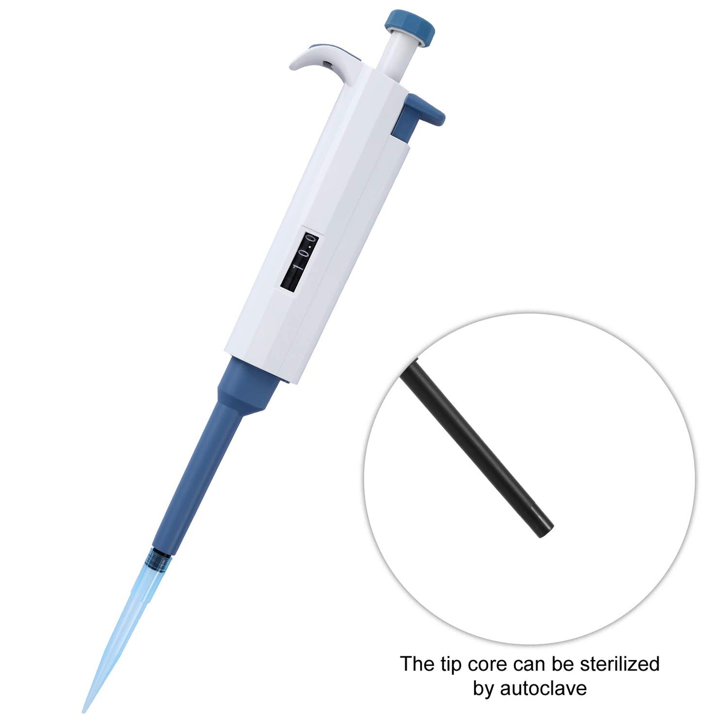 Adjustable Micropipette 0.5ul-10ul, Single Lab Pipette High-Accurate Micro Pipette