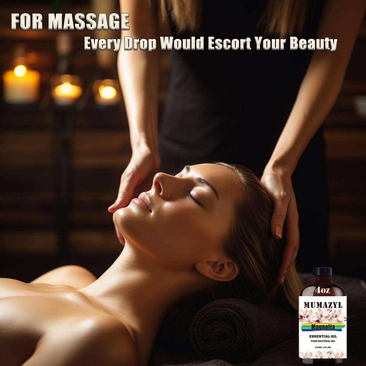 Magnolia Essential Oil, Magnolia Oil 4 Fl Oz 120ML for Diffuser Humidifier Yoga Cleaning DIY Candle Soap Making Essential Oils