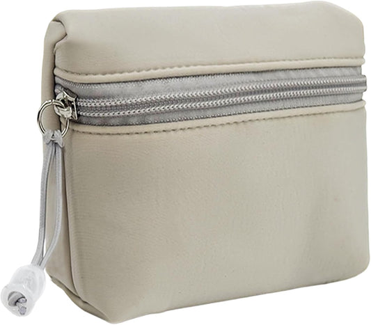 YDR Period Bag for Women, Soft Cotton Sanitary Napkin Storage Bag, Cute Cosmetic Pouch for Travel with Zipper