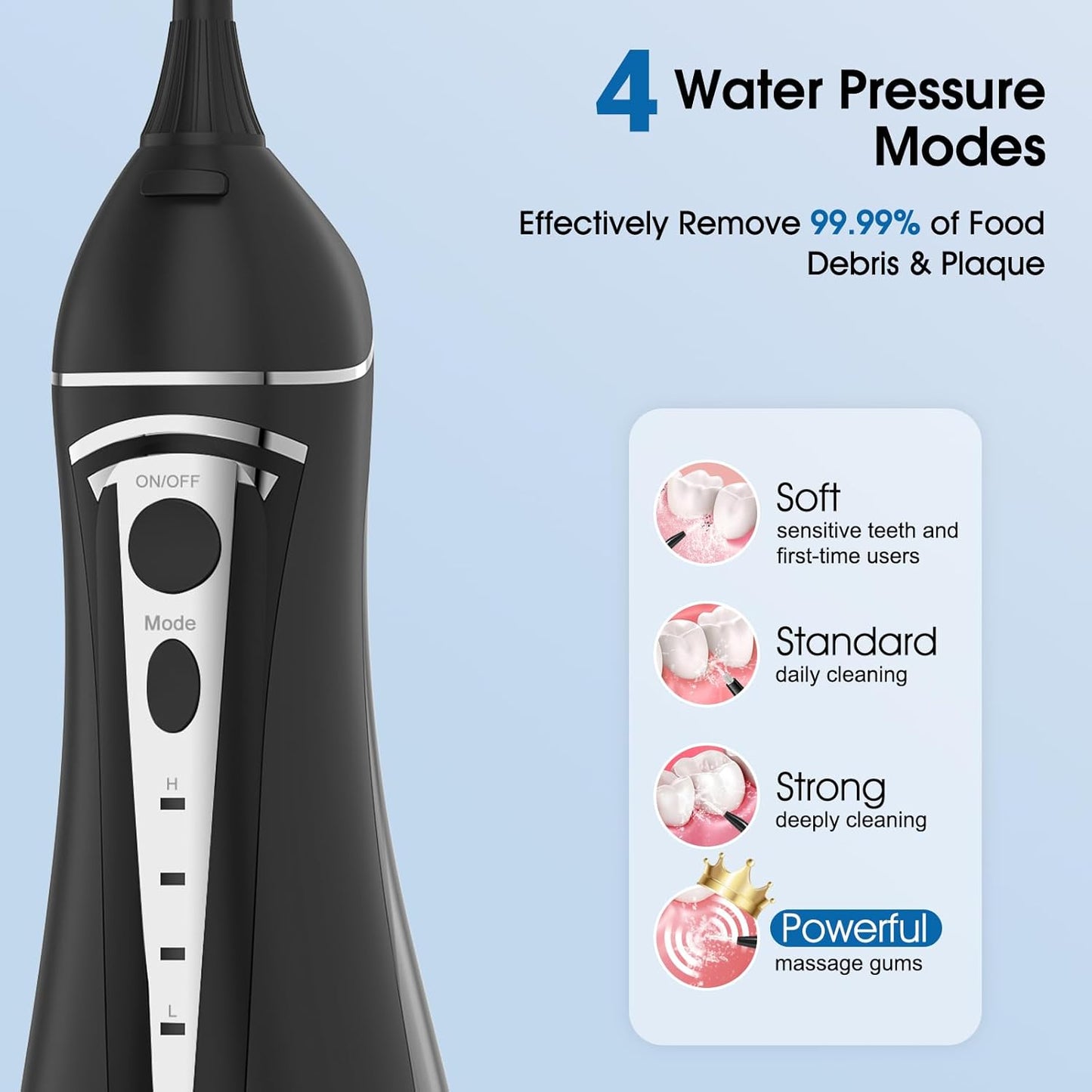 Water Flosser for Teeth Pick Cordless, Beautypick Portable Electric flossers for Teeth Cleaning and Flossing, 300ML Braces Oral Irrigator, Rechargeable Waterproof Dental Picks for Home Travel
