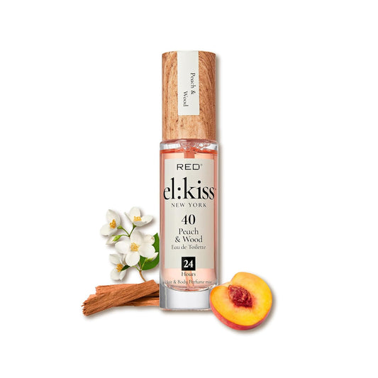 EL:KISS Hair Perfume & Body Mist, Peach & Wood Inspired by Tom F Bitter Peach, Eau de Toilette 30mL (1.01 Fl Oz), Hydrating & Long-Lasting, Alcohol & Mineral Oil-Free, Jojoba, Argan Oil & Aloe Vera