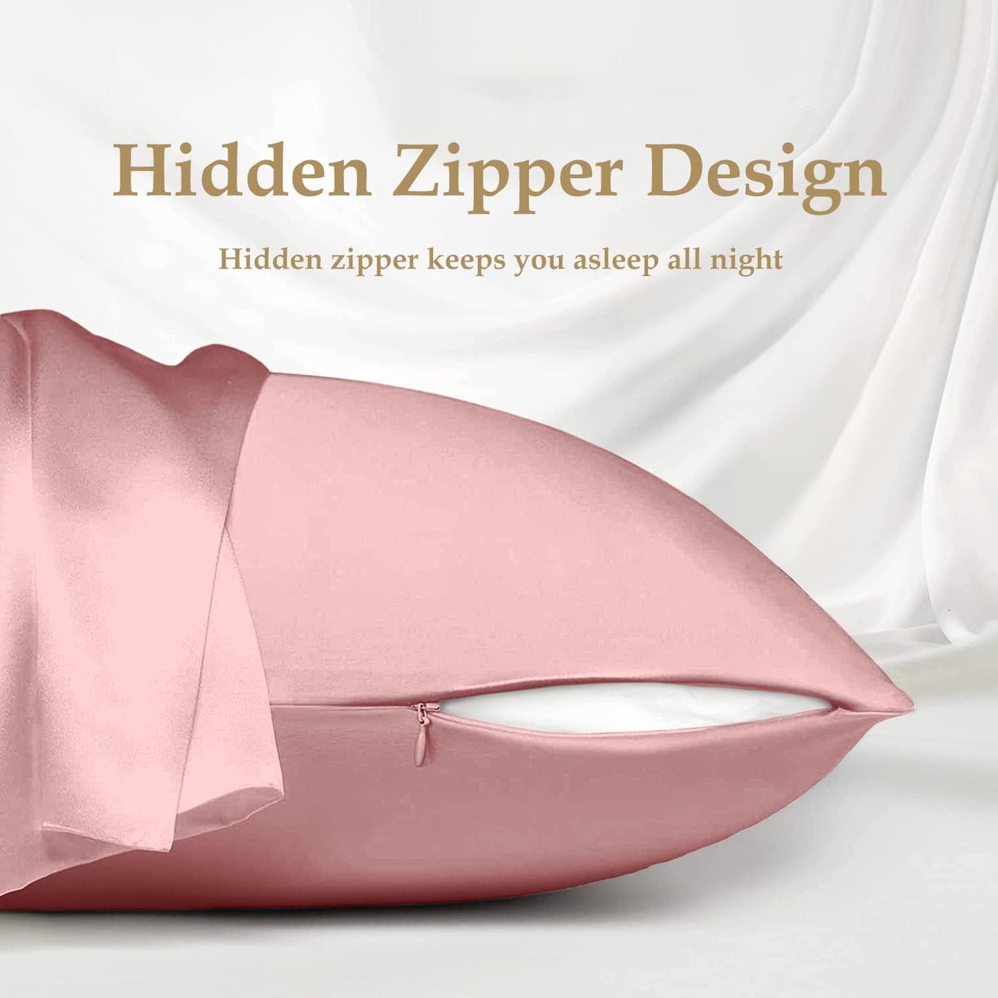 INSSL Silk Pillowcase for Women, Mulberry Silk Pillowcase for Hair and Skin and Stay Comfortable and Breathable During Sleep (King, Coral)