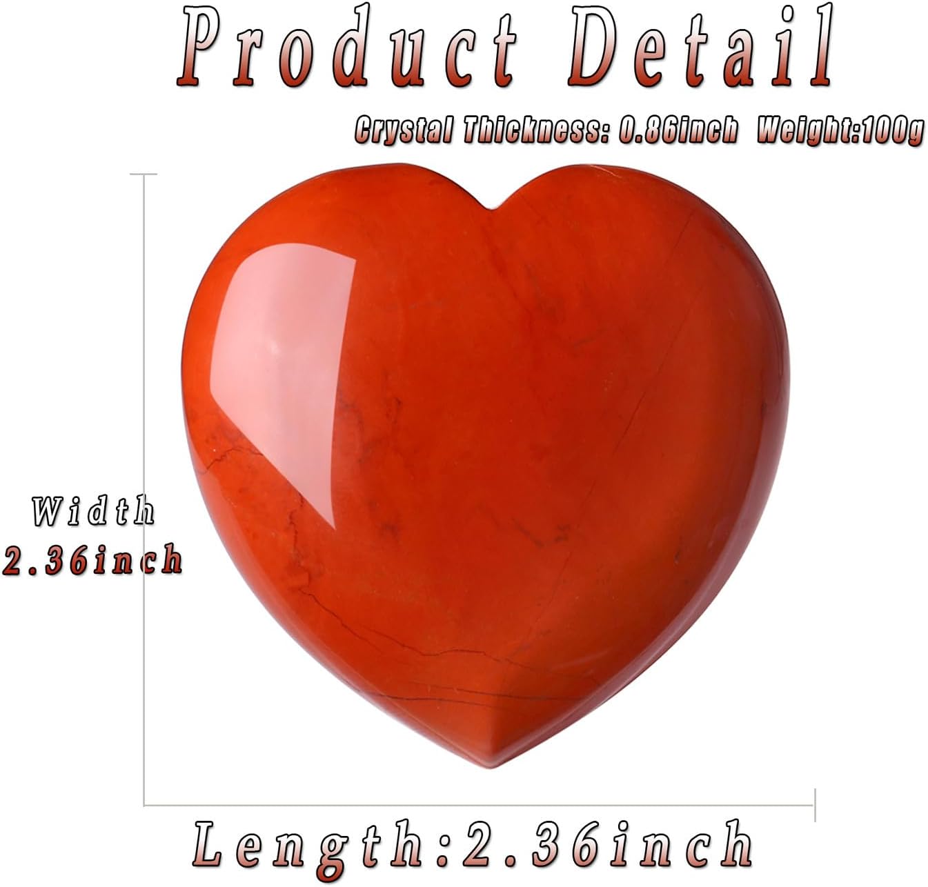 MAIBAOTA 60 mm Red Jasper Crystals Large Heart Red Stone Healing Crystals Natural Crystal Heart Reiki Gemstone Polished Heart Shaped Rocks Meditation Mothers Day Crystal Gifts for Mom Her