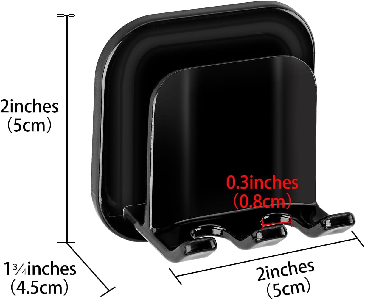 2 PCS Self-Adhesive Toothbrush Holders Wall Mounted, Water Proof Toothbrush Hook, 2 in 1 with Toothbrush Hanger and Gargle Cup Holder for Bathroom Shower (Black)