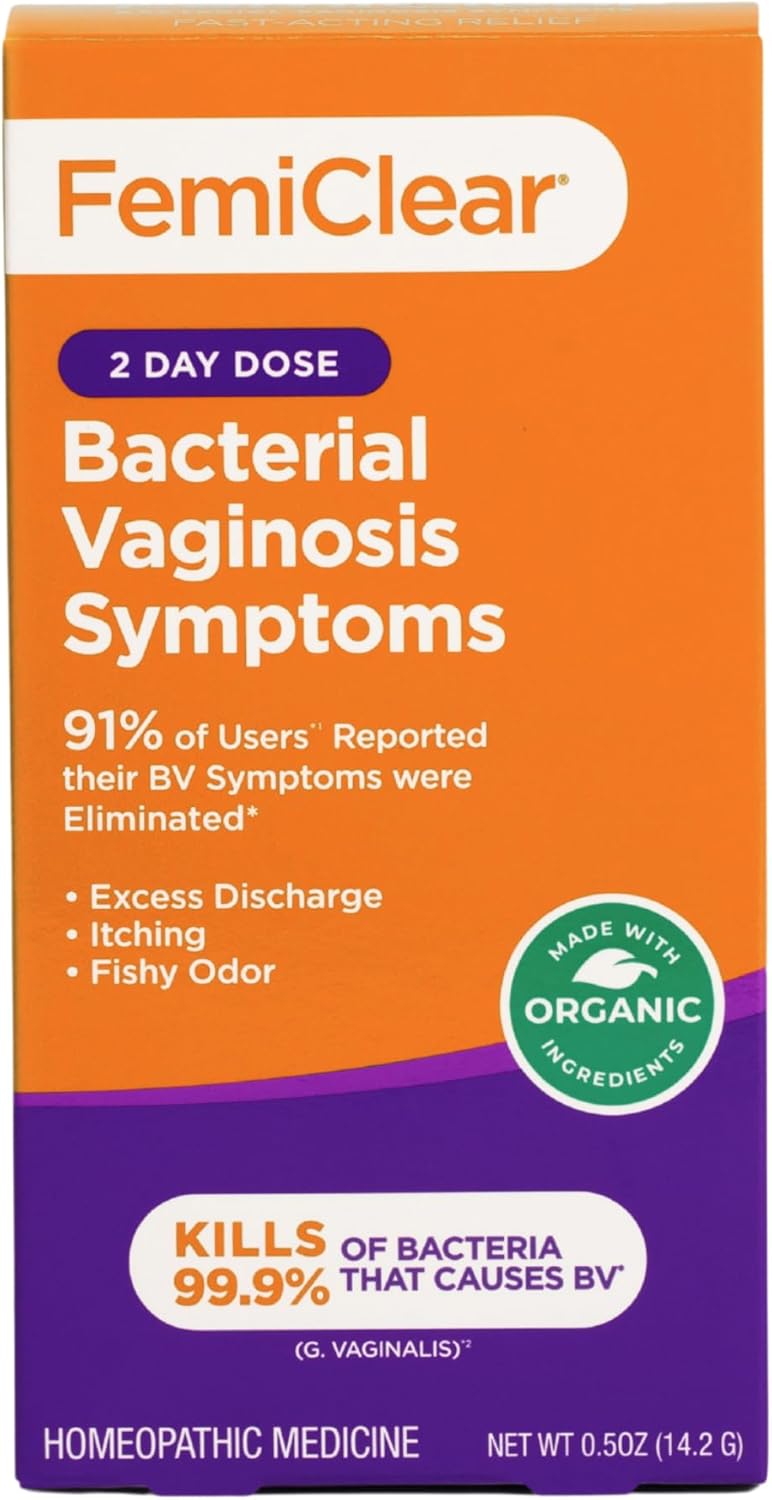 FemiClear BV Symptoms - Vaginal Ointment for Fishy Odor, Excess Discharge, Itching & Discomfort Due to Bacterial Vaginosis, All-Natural and Organic Ingredients, 2-Day Dose