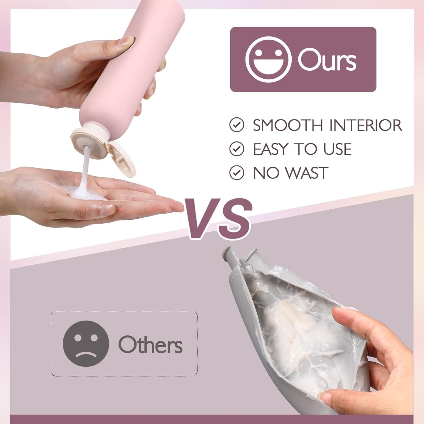 ASEVAT 8.8 oz Plastic Squeeze Bottles for Lotion, Shampoo, Body Lotion (4 Pcs)