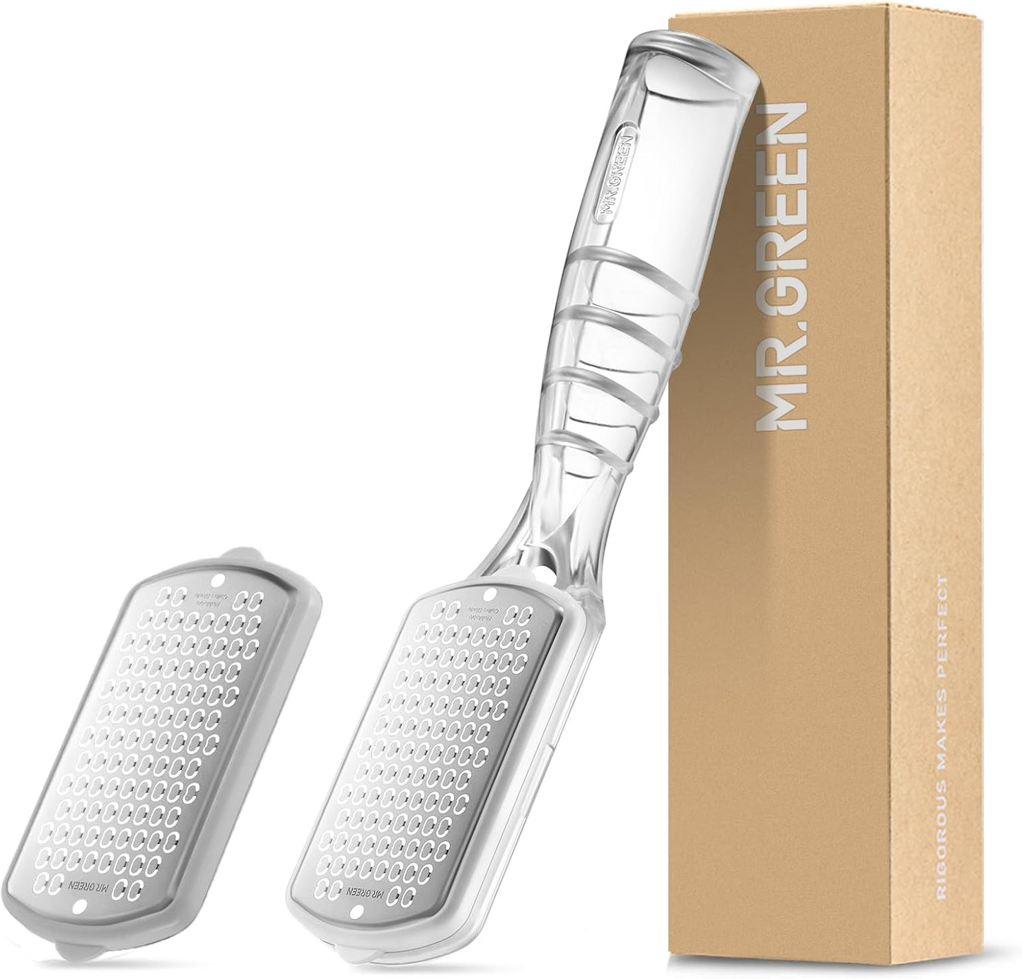 MR.GREEN Pedicure Tools Foot File Heels Rasps Callus Remover for Foot Scraper with Storage Box Stainless Steel File