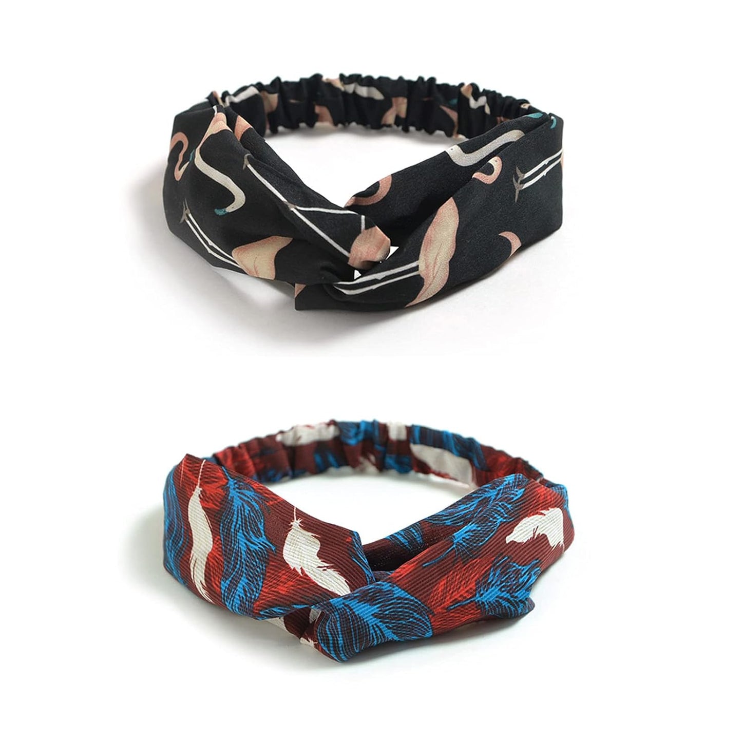 DRESHOW 10 Pack Boho Headbands for Women Girls Criss Cross Elastic Hair Band Twisted Head Wrap Floral Hair Accessories