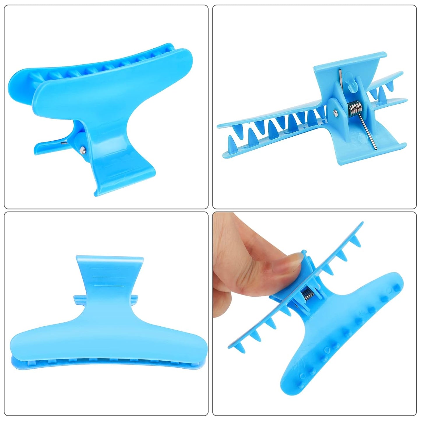 Ondder 12 Pack Butterfly Hair Clamps Clips Hair Claw Clips Salon Pro Section Clip for Styling, Sectioning, Cutting, Coloring Large Hair Clips Hairdressing Salon Tool Hair Accessories for Women Girls