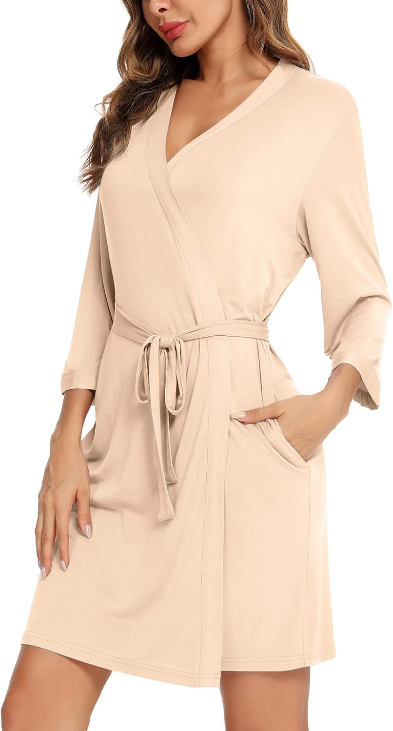 Samring Women's Lightweight Robe Soft Kimono Robes Short Bathrobe for Women Sleepwear