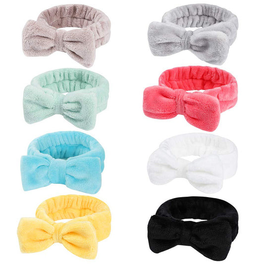 Stocking Stuffers for Teen Girls, 8 Pack Bow Spa Skincare Headband for Washing Face, Christmas Gifts Spa Party Favors Bulk Gifts for Teens Girls