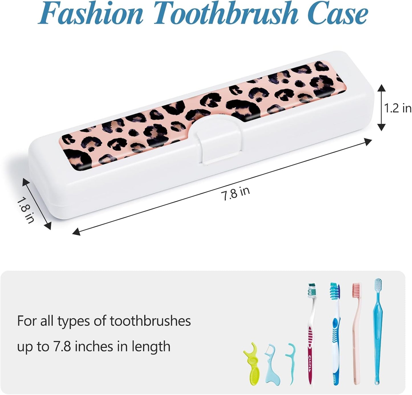 2 Pcs Toothbrush Travel Case - Colorful Pattern, Holder and Covers for Toothbrushes, Includes Tongue Scraper Case