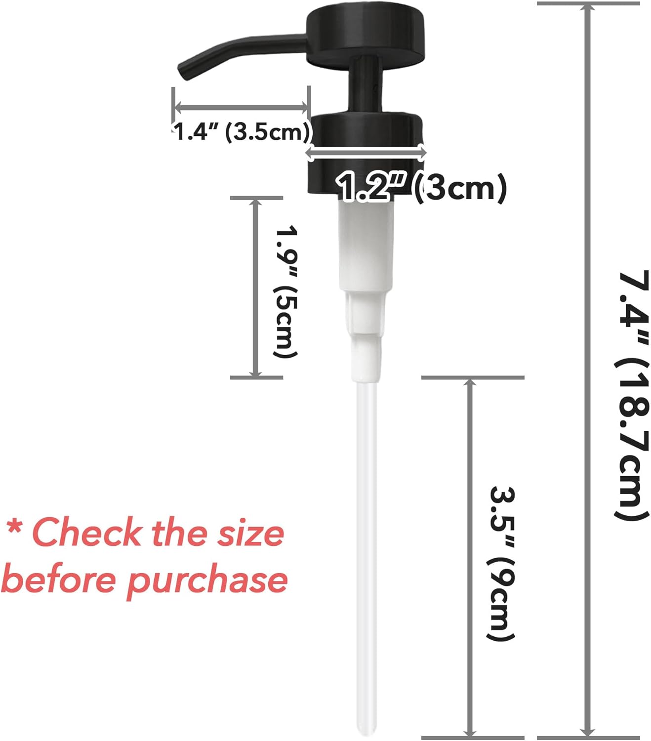 Black Soap Pump Replacement, 2 Pack Pump Head, 28/400 Threads Standard Size, for Bathroom and Kitchen (Matte Black)