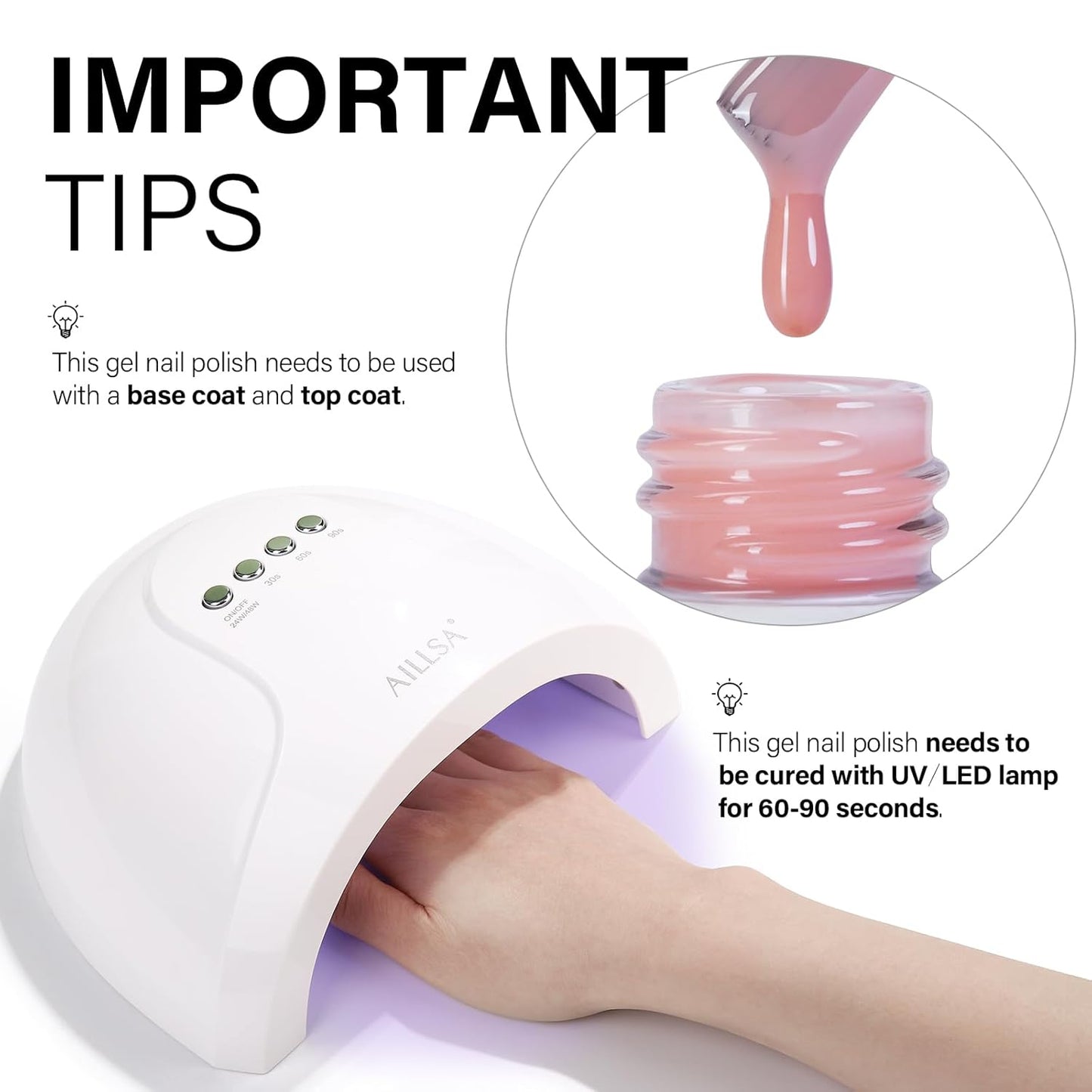 AILLSA Nude Pink Gel Nail Polish Misty Rose Jelly Gel Polish Neutral Sheer Translucent Gel Polish Long Lasting Light Pink Color Soak Off U V Gel for French Manicure Nail Art at Home 0.51 Oz