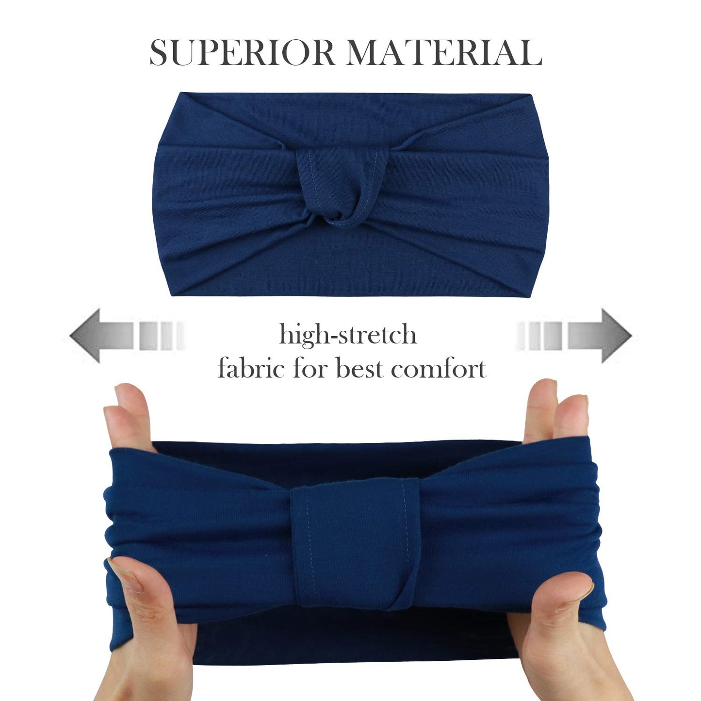 DRESHOW 4 Pack Turban Headbands for Women Wide Vintage Head Wraps Knotted Cute Hair Band Accessories