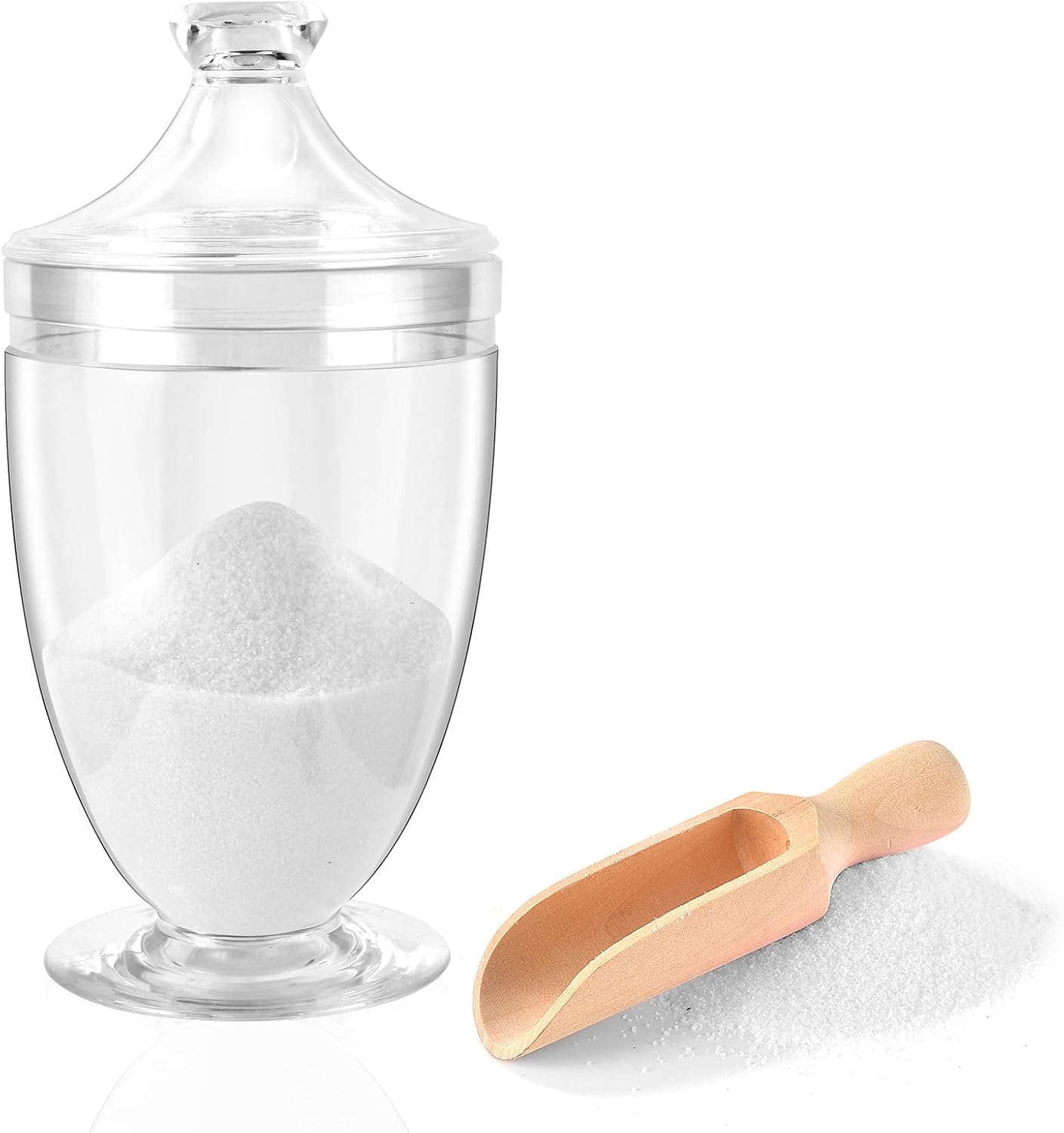 1000ML/33OZ Bath Salt Jar with Lid and Spoon Bath Salt Container Acrylic Salt Canister for Salt Sugar Cereal 4.8 * 9 Inch