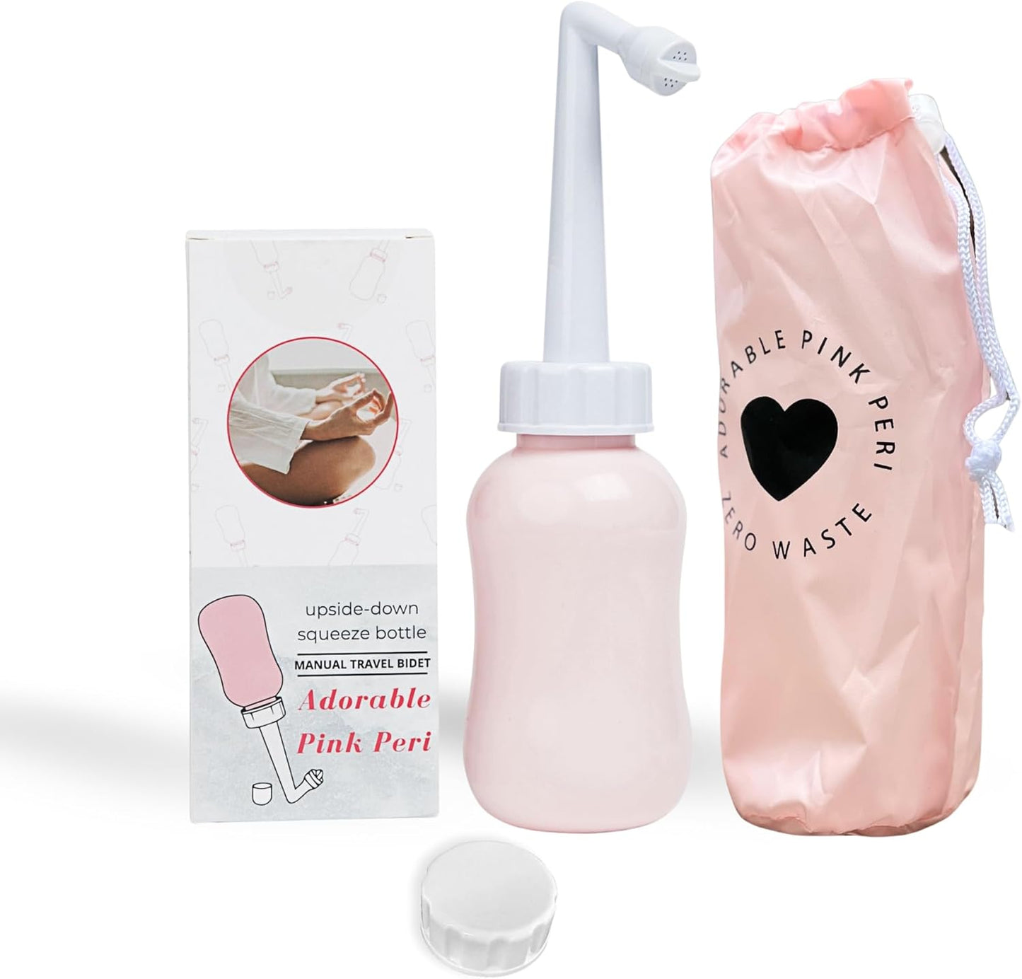 Bottle - Portable Bidet Postpartum Care Water Squeeze Spray for Pain Relief Tears Hemorrhoids After Birth + Period Care Menstrual Cup Buddy 300 ml (10 oz)