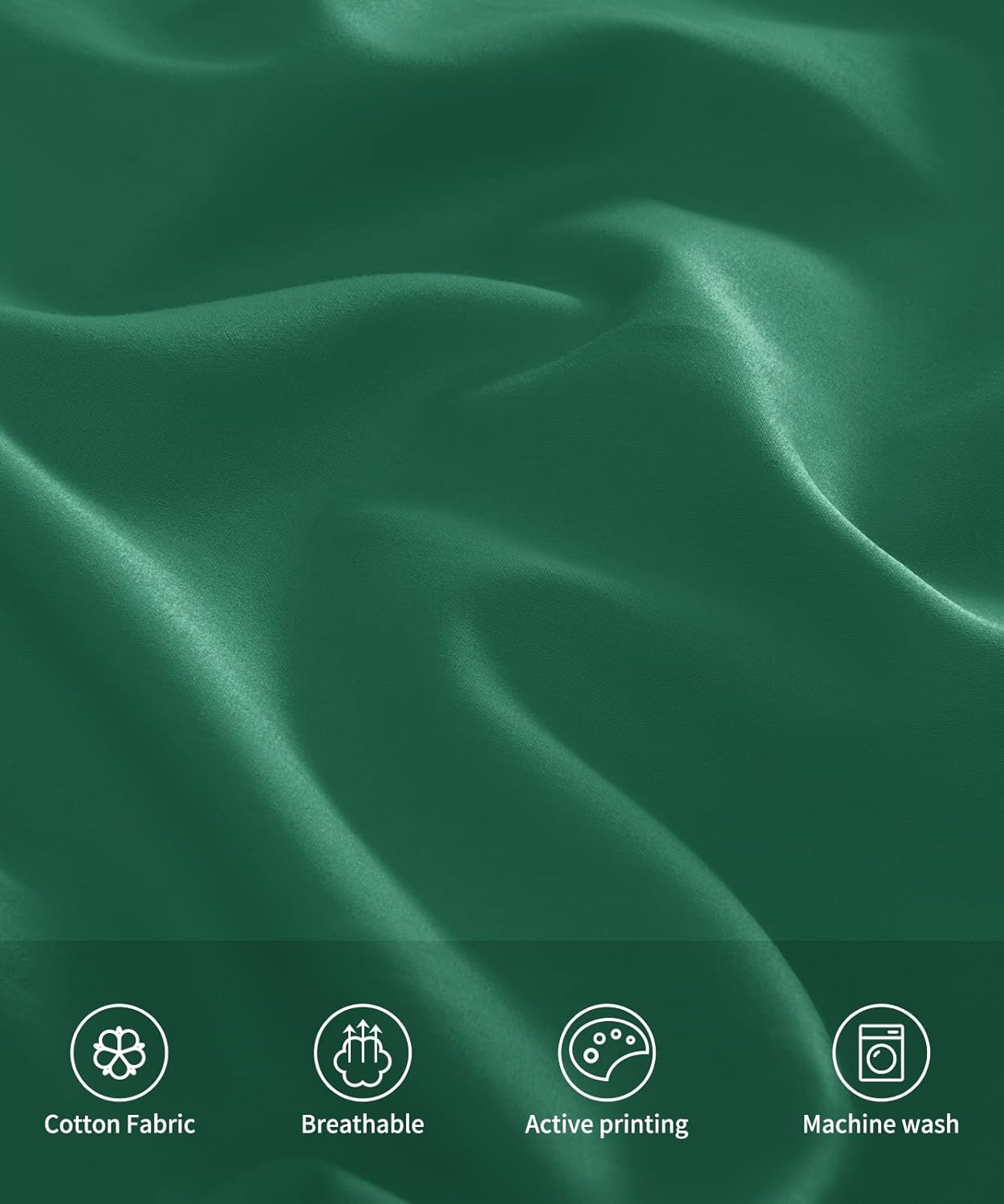 Warmstar Cotton Pillow Cases Standard Size Set of 2, 600 Thread Count Pillowcases 20x26 Inches, Soft Long Staple Cotton Pillowcases Breathable with Envelope Closure,Dark Green