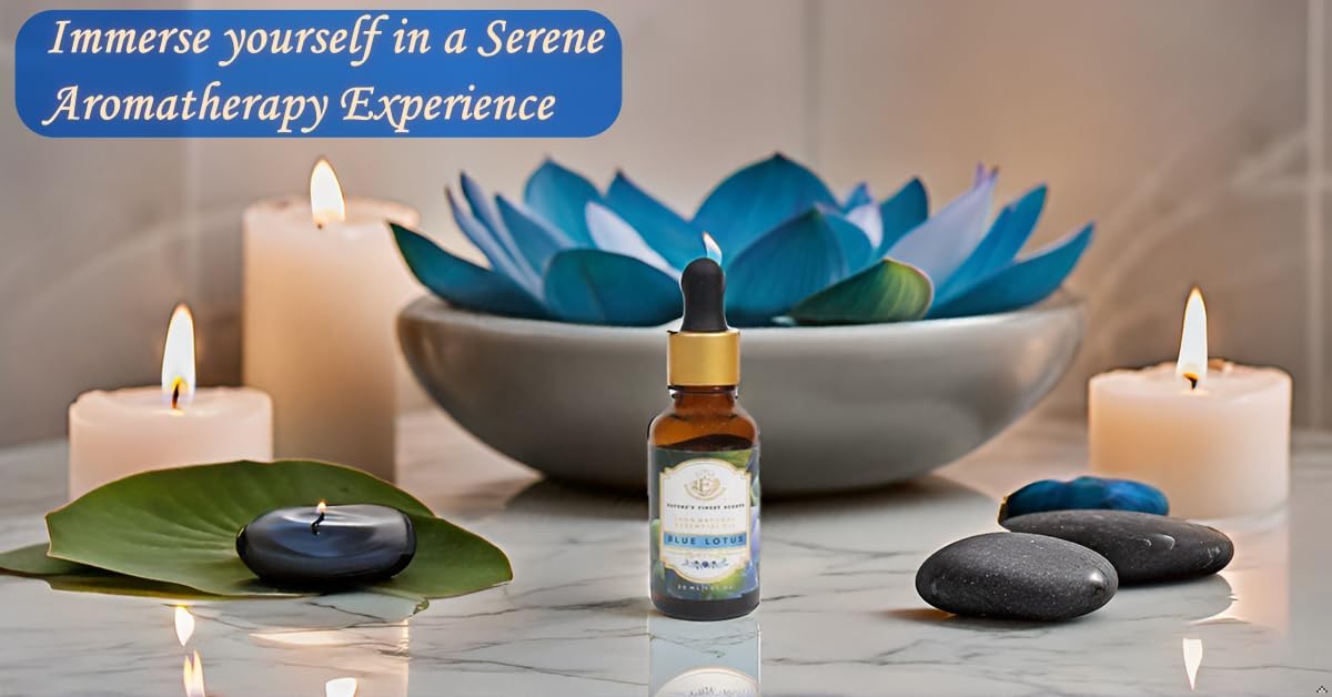 Luxurious Blue Lotus Essential Oil by Enhanced Essentials|with Glass Dropper|Concentrated Essential Oil for Diffusers,Skin Care,Aromatherapy,Bath,Massage,Perfume,Soap & Candle Making| 1 fl oz (30 ml)