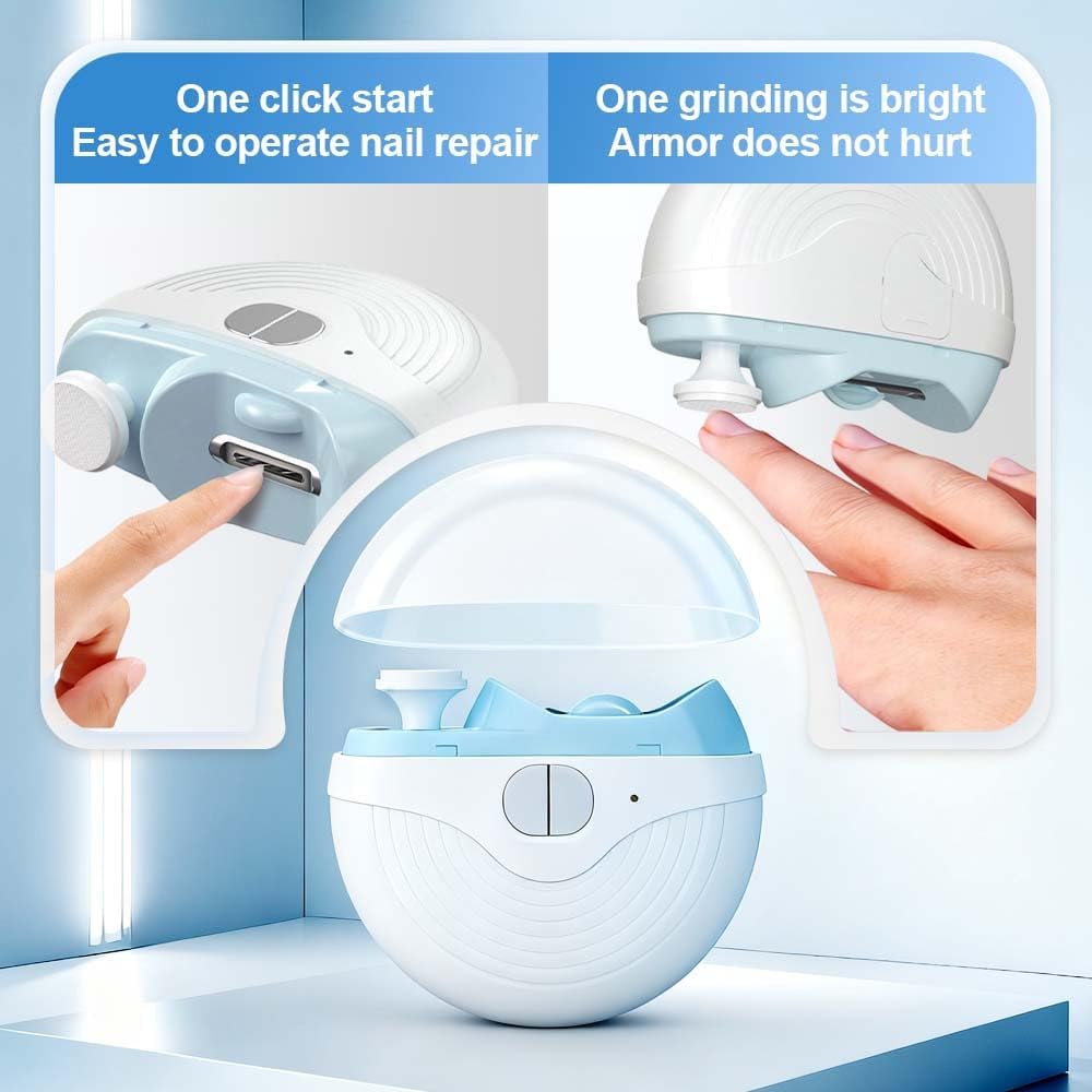 Electric Smart Nail Clippers for Adults Seniors, 3 Speeds Strong Power Automatic Nails Trimmer with Polisher, Light, Clip Storage, Rechargeable Toenail Clippers for Thick Toenails