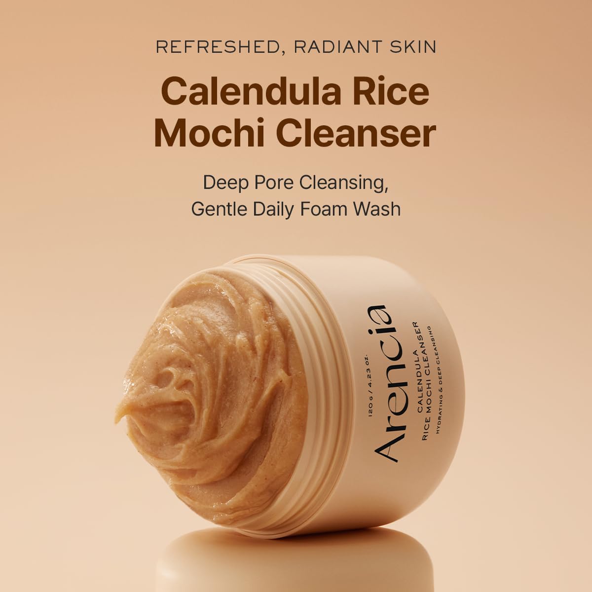 ARENCIA Calendula Rice Mochi Fresh Cleanser - Moisturizing, Brightening & Deep-Cleansing (4.23oz)