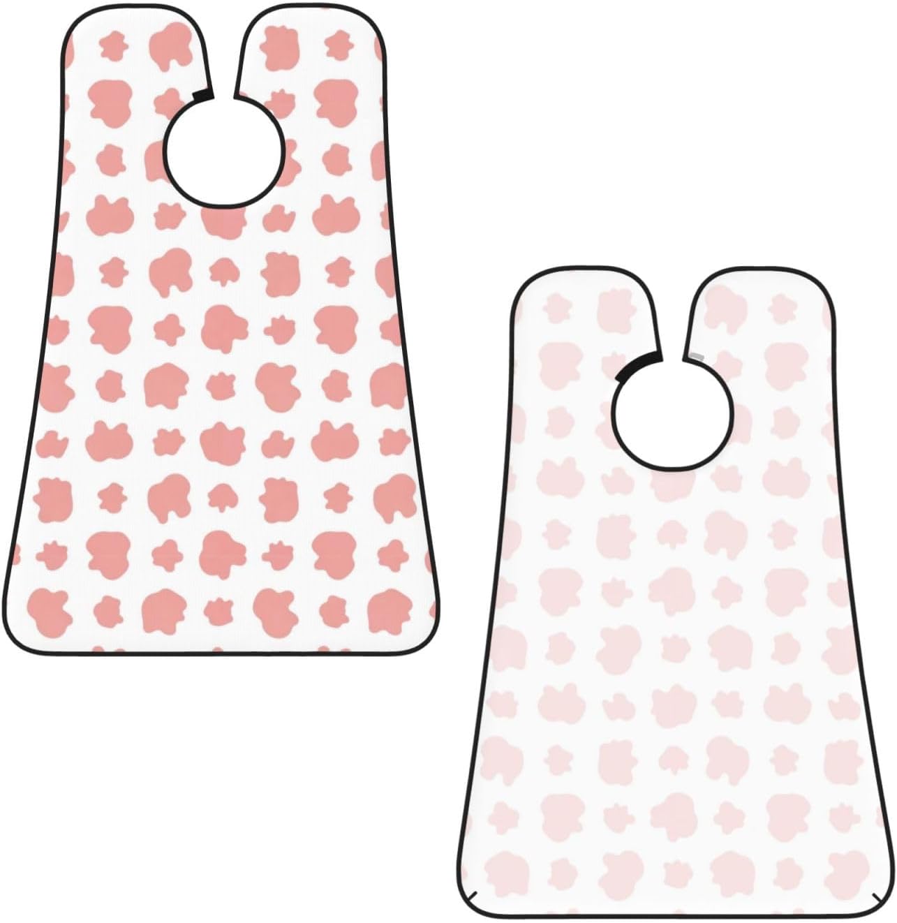 Beard Bib Apron for Men Shaving, Waterproof Non-Stick Hair Catcher with Suction Cups, Grooming Essential for Dad Husband, Cute Cow Print Pink Shave Bib