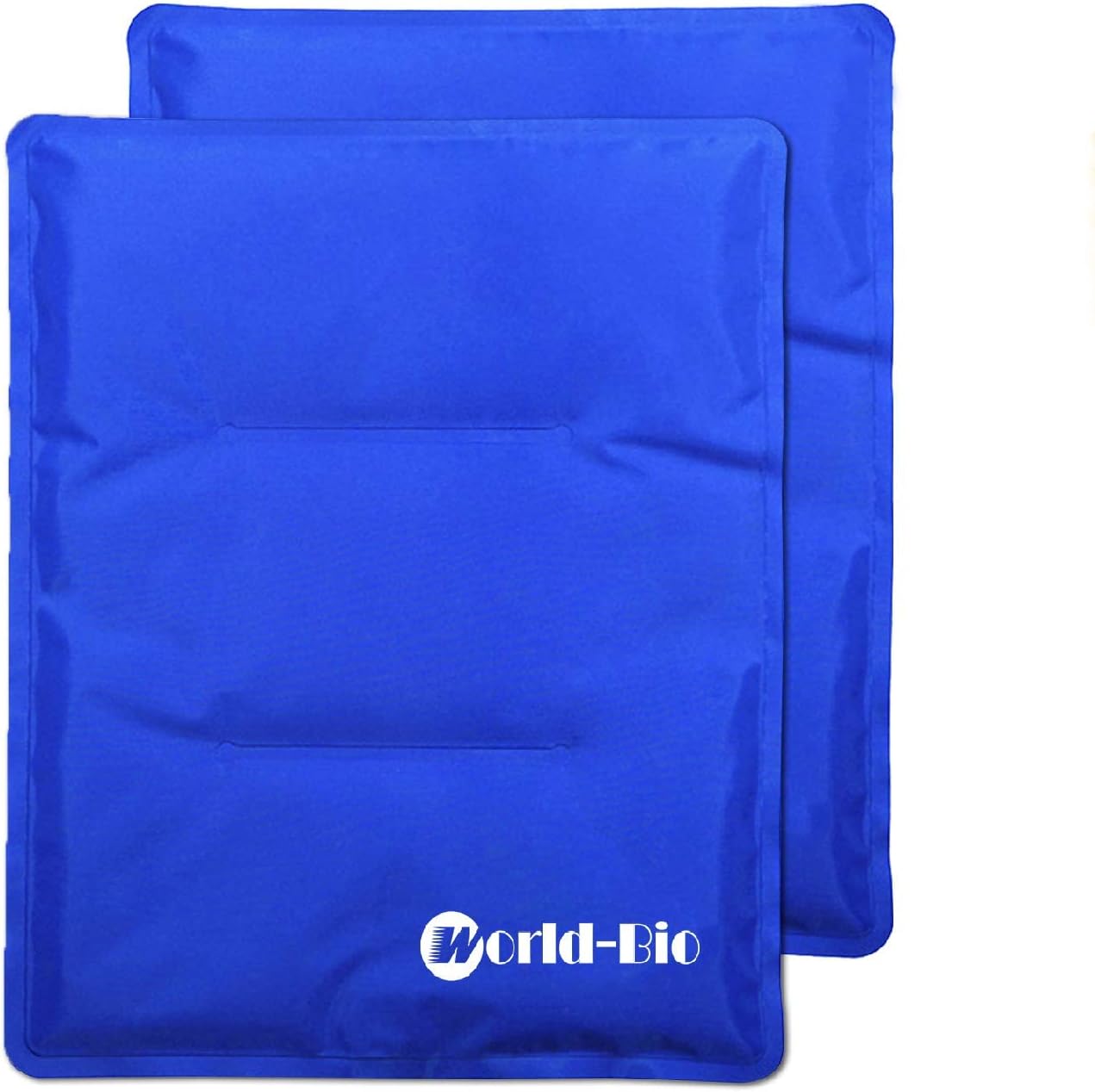 WORLD-BIO Large Flexible Hip Ice Pack 2 packs for Injuries, Hot & Cold Therapy Pad for Shoulder, Back, Knee, Leg, Thigh, Soothing Pain from Bruises & Sprains, Muscle Aches, Stiff Joint, 11" x 14" Blue