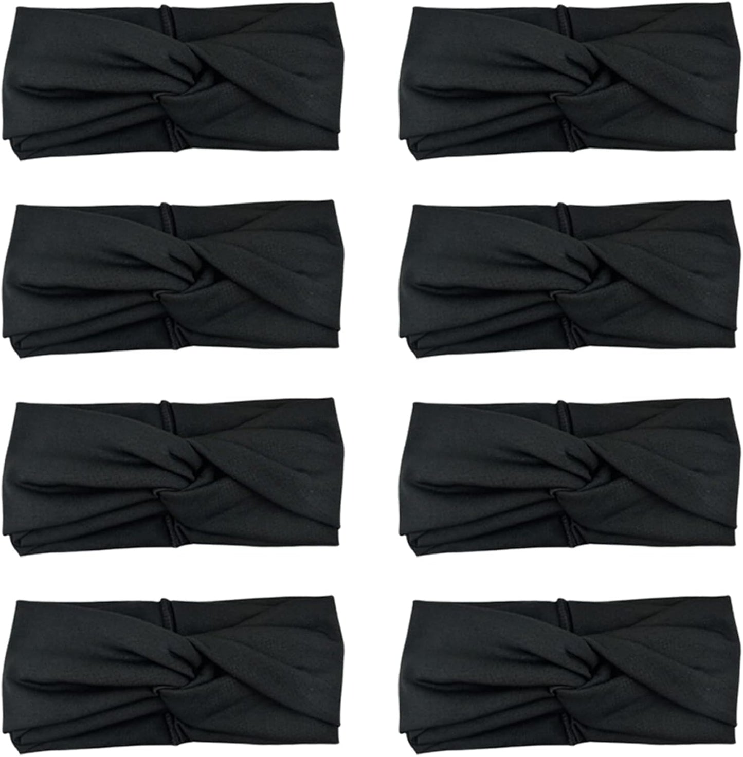 DRESHOW 8 Pack Headbands for Women Yoga Knotted Headbands Elastic Criss Cross Hair Accessories Sports Head Wrap Non Slip