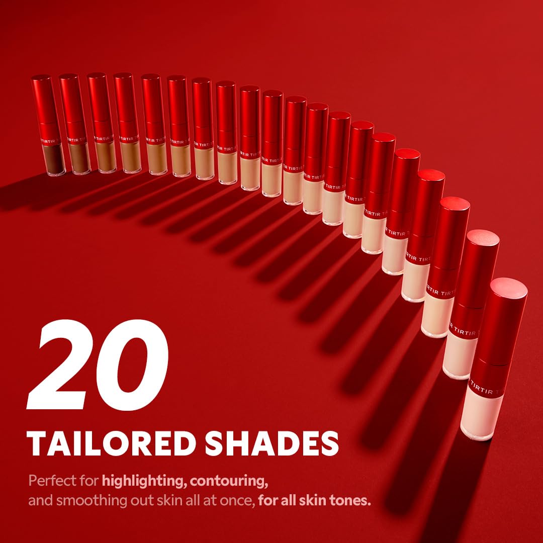 TIRTIR Glide&Hide Blurring Concealer - Creamy texture, Conceals dark circles and wrinkles, Dual formula (liquid tip & balm stick), Long-lasting wear, Korean Makeup, #1.5W, 0.28 Oz