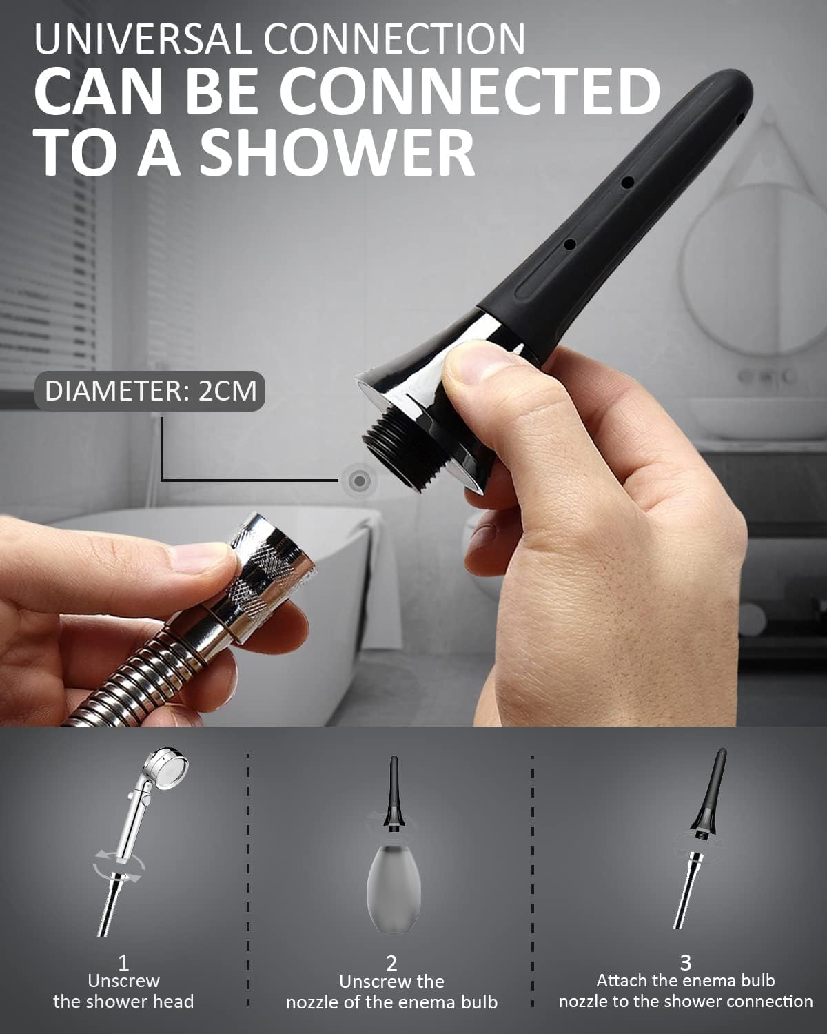 Enema Anal Douche Bottle for Men - Anti BackFlow Enemas Bulb Douches with 7 Spouts,Portable Enemas for Colon Cleanse Men,Feminine Care Shower Anal Douche Kit Cleaner Flusher for Women