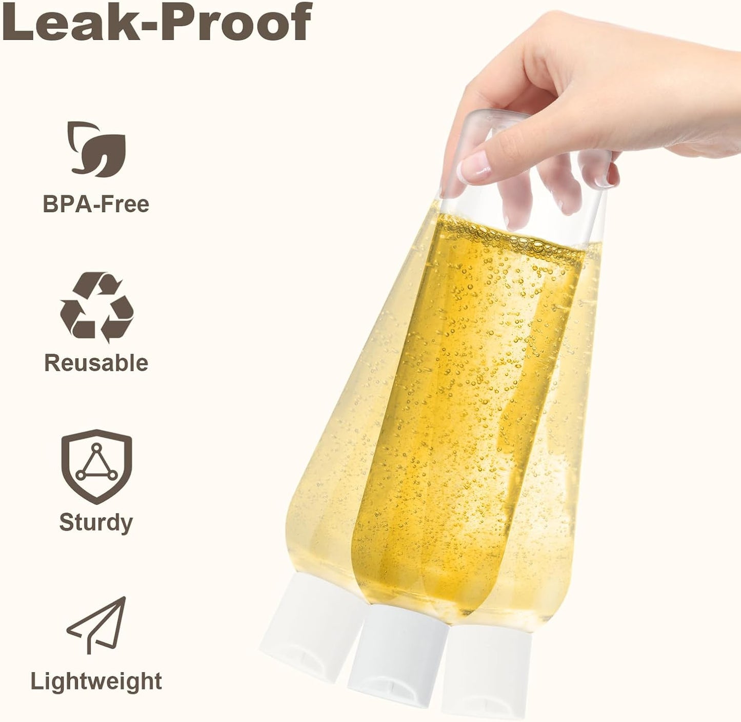 2 Pack 8 oz Clear Plastic Bottles with White Disc Caps Refillable Empty Squeeze Containers Cosmetic Bottles for Toiletries Conditioner Shampoo Lotions Gels