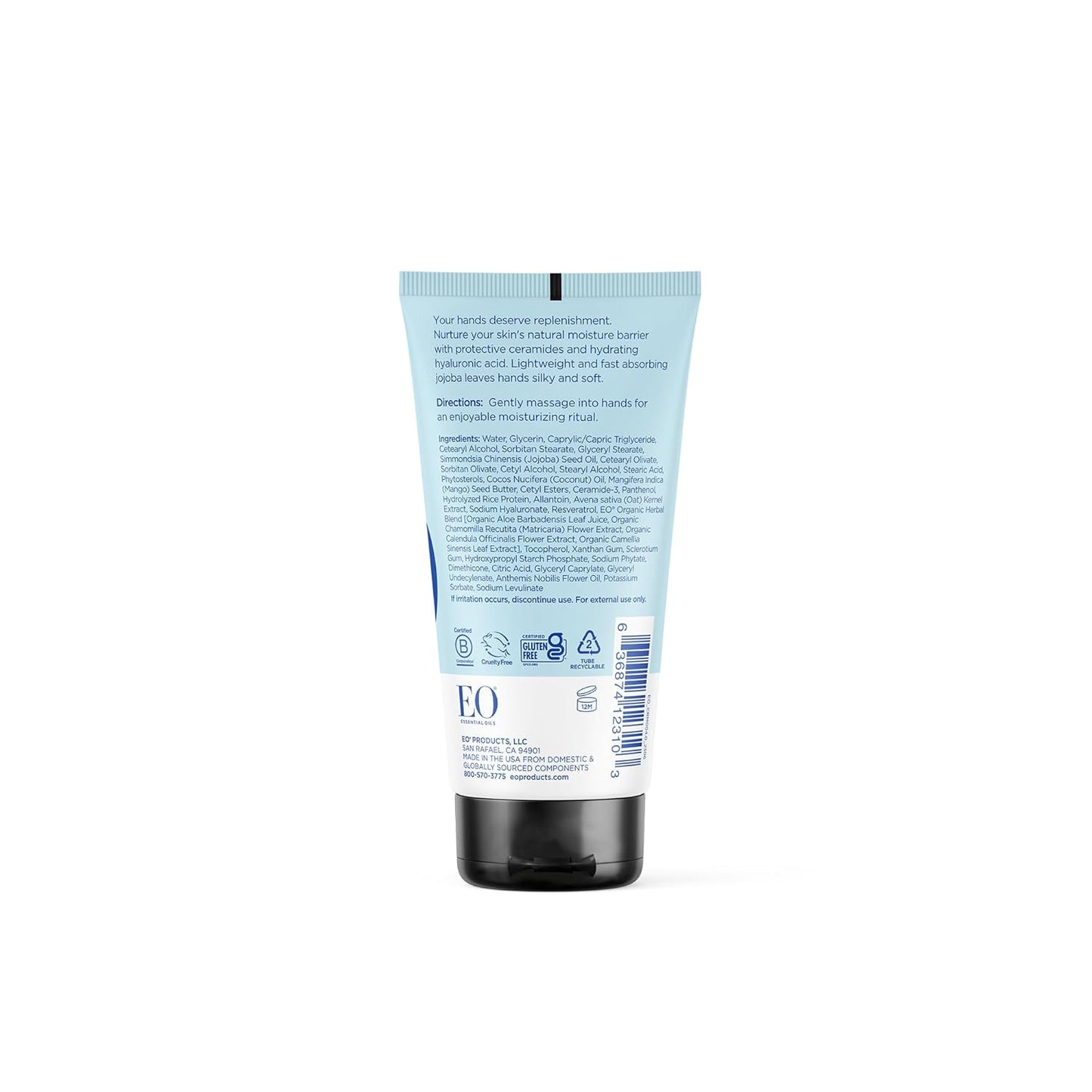 EO Hand Cream, 2.5 Ounce (Pack of 2), Unscented, Moisturizer for Dry Skin