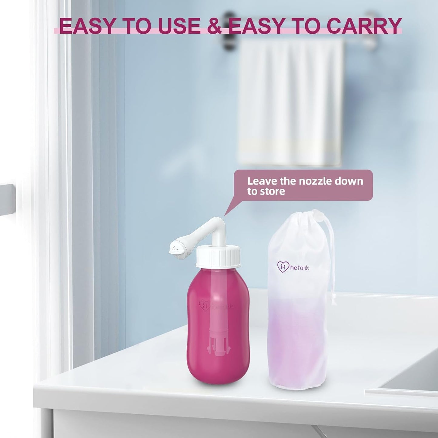 Peri Bottle for Postpartum Care, Perineal Bottle for New Mom Postpartum Essential, 10 Oz Upside Down Peri Bottle for Postpartum Recovery, Portable Bidet for Women