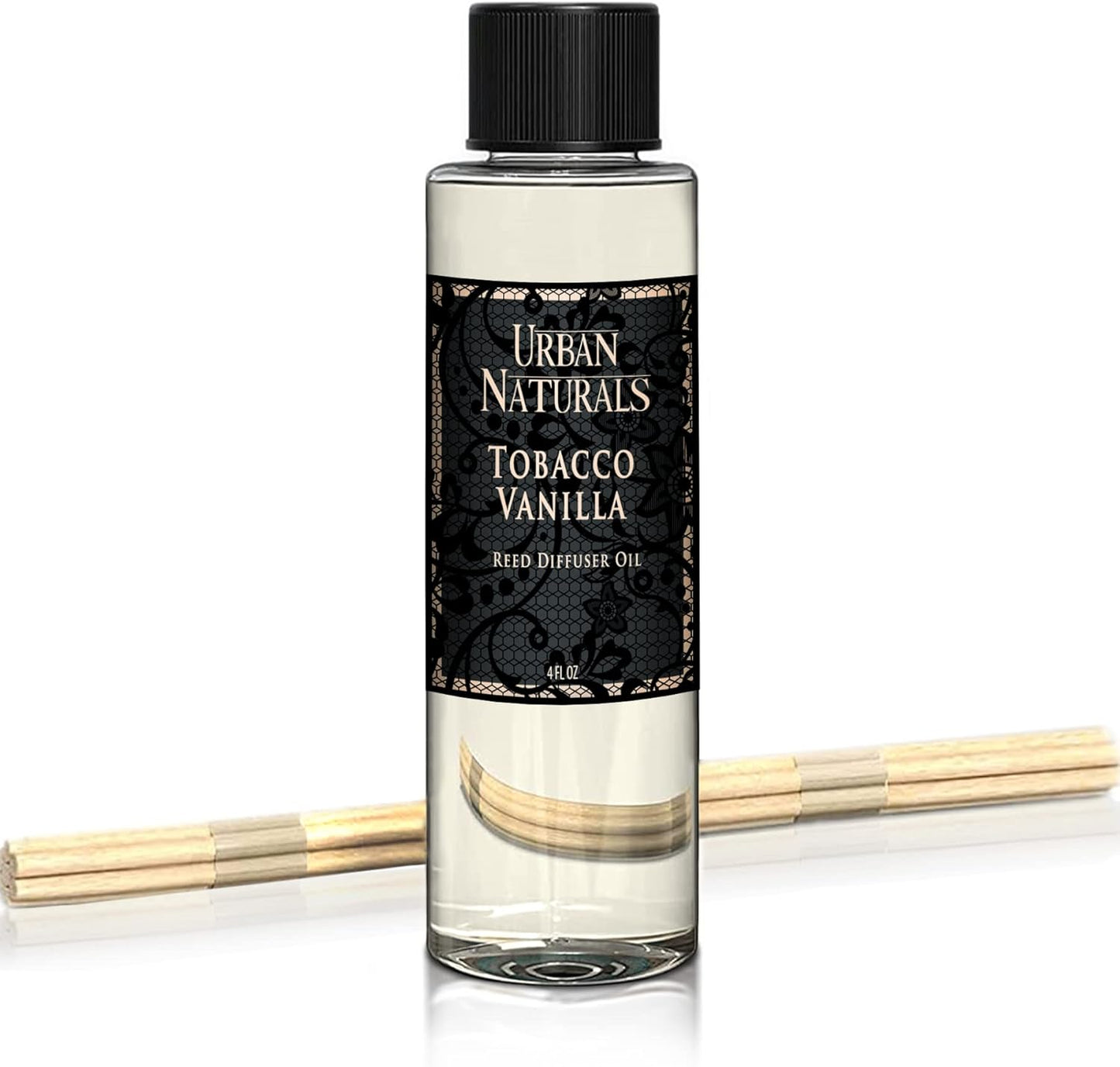 Urban Naturals Tobacco Vanilla Reed Diffuser Refill Set | Includes a Free Set of Reed Sticks! 4 oz | Great Gift Idea Home Fragrance Lovers!