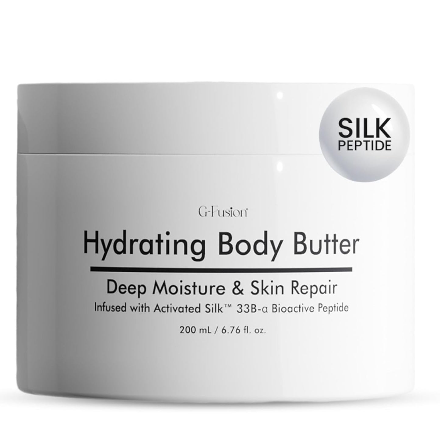 Hydrating Silk Peptide Body Butter - Lightweight Non-Greasy Moisturizer with Aloe Vera, Vitamin E & Herbal Extracts for Dry, Rough, and Sensitive Skin – Deep Nourishment Body Glaze & Hydration